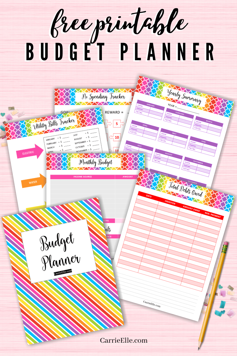 Free Printable Budget Planner - Carrie Elle in Budget Binder Printables 2018 Free