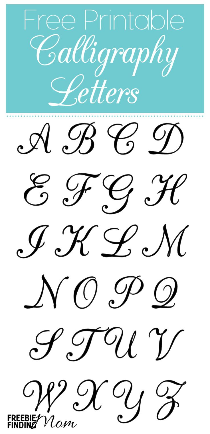 Free Printable Calligraphy Letters #Caligraphy #Stencils regarding Free Printable Calligraphy Letter Stencils