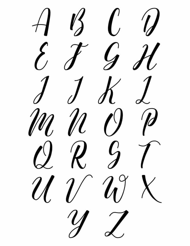 Free Printable Calligraphy Set For Beginners - Freebie Finding Mom pertaining to Free Printable Calligraphy Letter Stencils