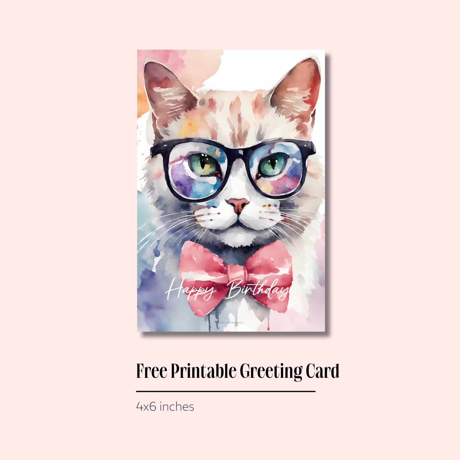 Free Printable Cat Birthday Card | Cat Birthday Card Printable Pdf in Free Printable Photo Cards 4x6