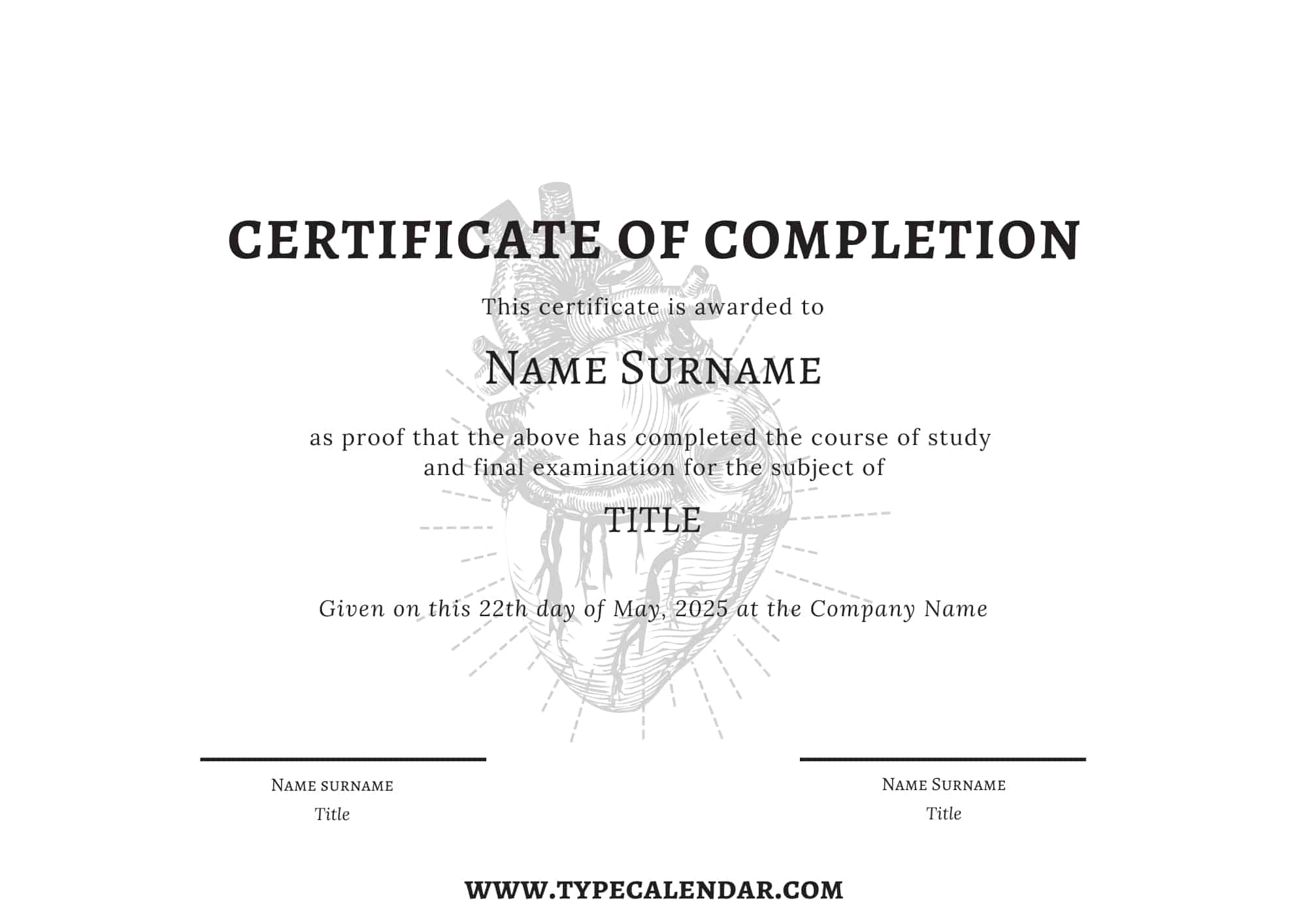 Free Printable Certificate Of Completion Templates [Word, Pdf] throughout Certificate Of Completion Template Free Printable