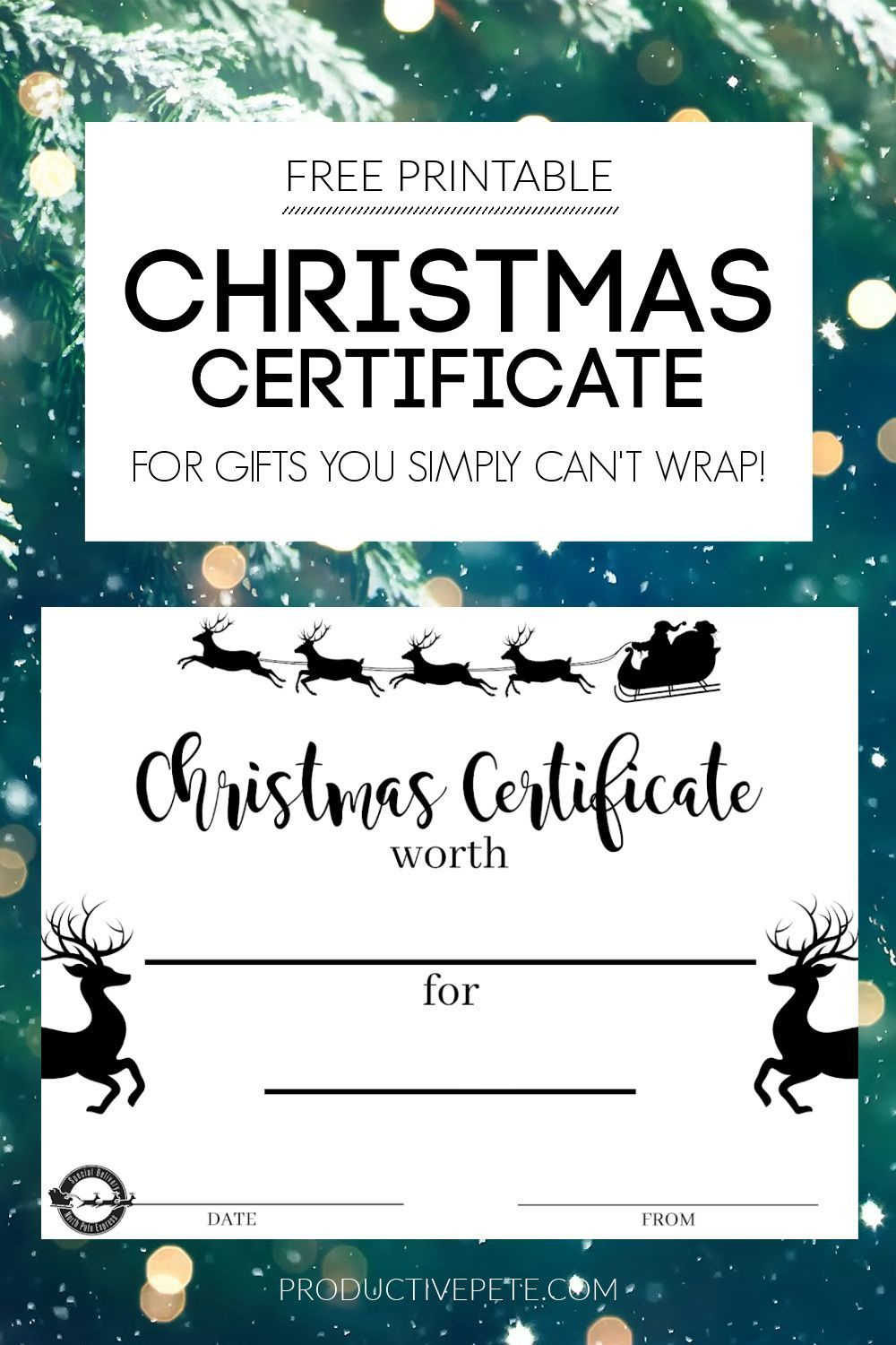 Free Printable Christmas Certificate Template For Gifts within Free Printable Xmas Gift Certificates