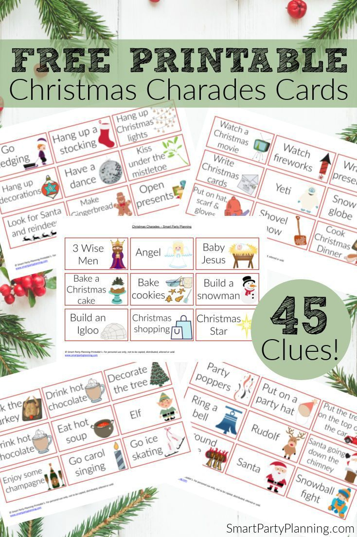 Free Printable Christmas Charades The Whole Family Can Enjoy pertaining to Free Printable Christmas Charades Cards