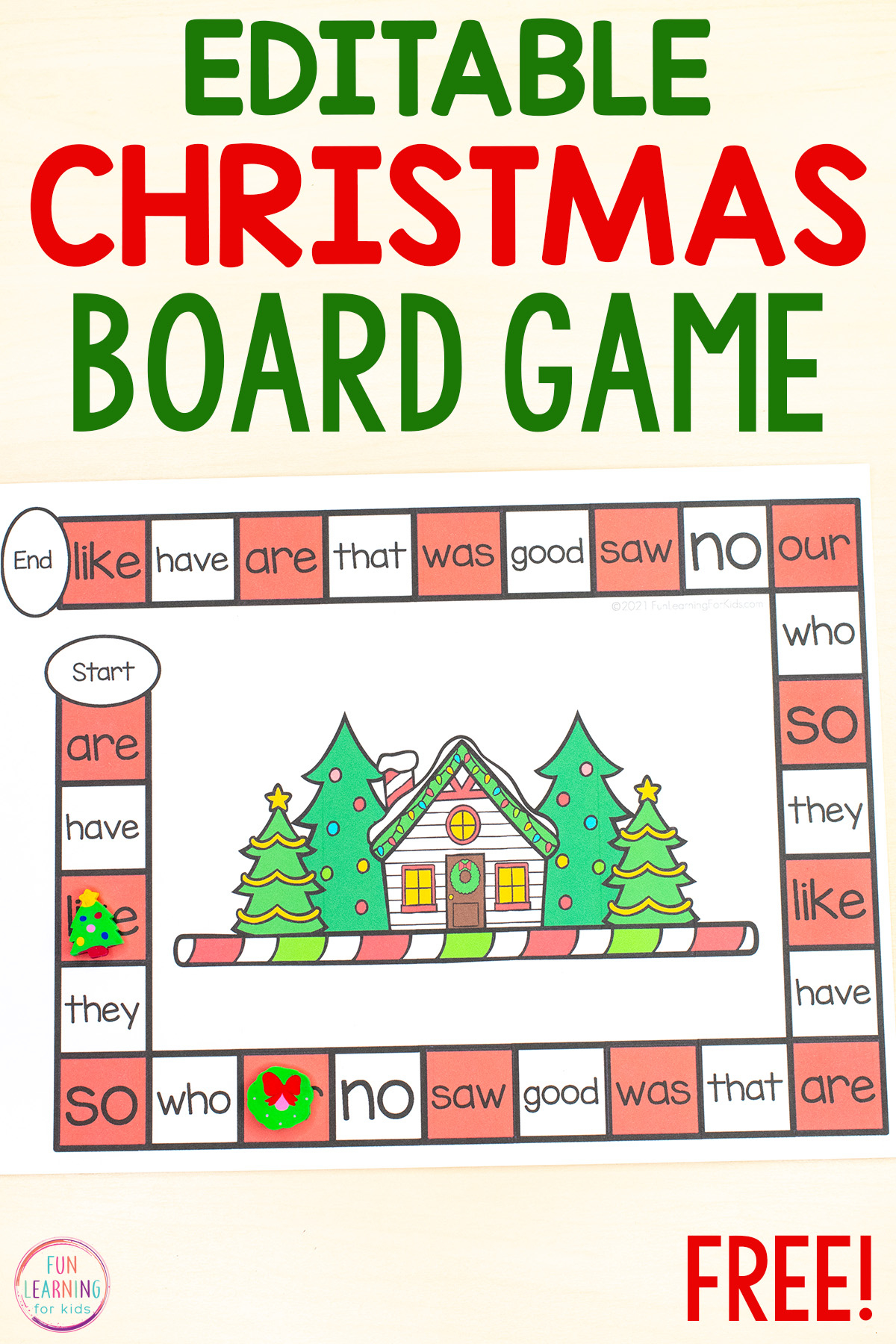 Free Printable Christmas Editable Board Game in Free Printable Christmas Board Games