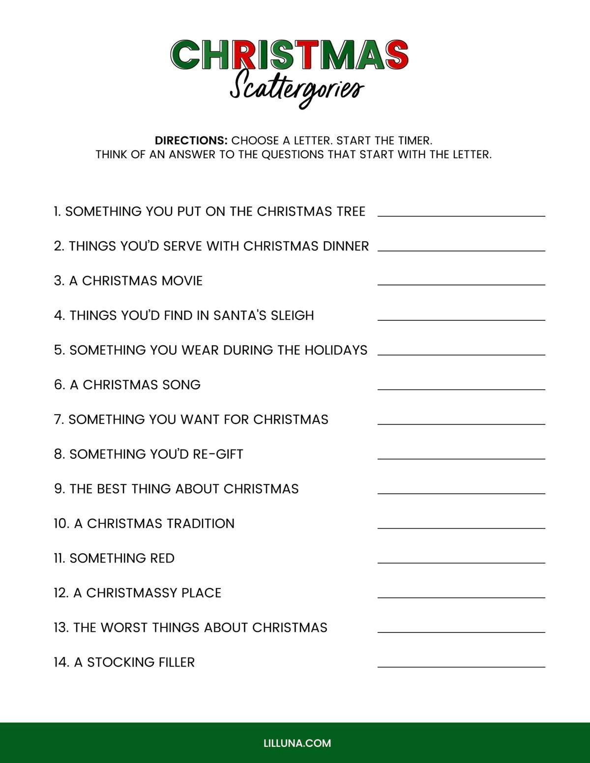 Free Printable Christmas Games {4 Freebies} | Lil&amp;#039; Luna in Free Printable Christmas Family Games