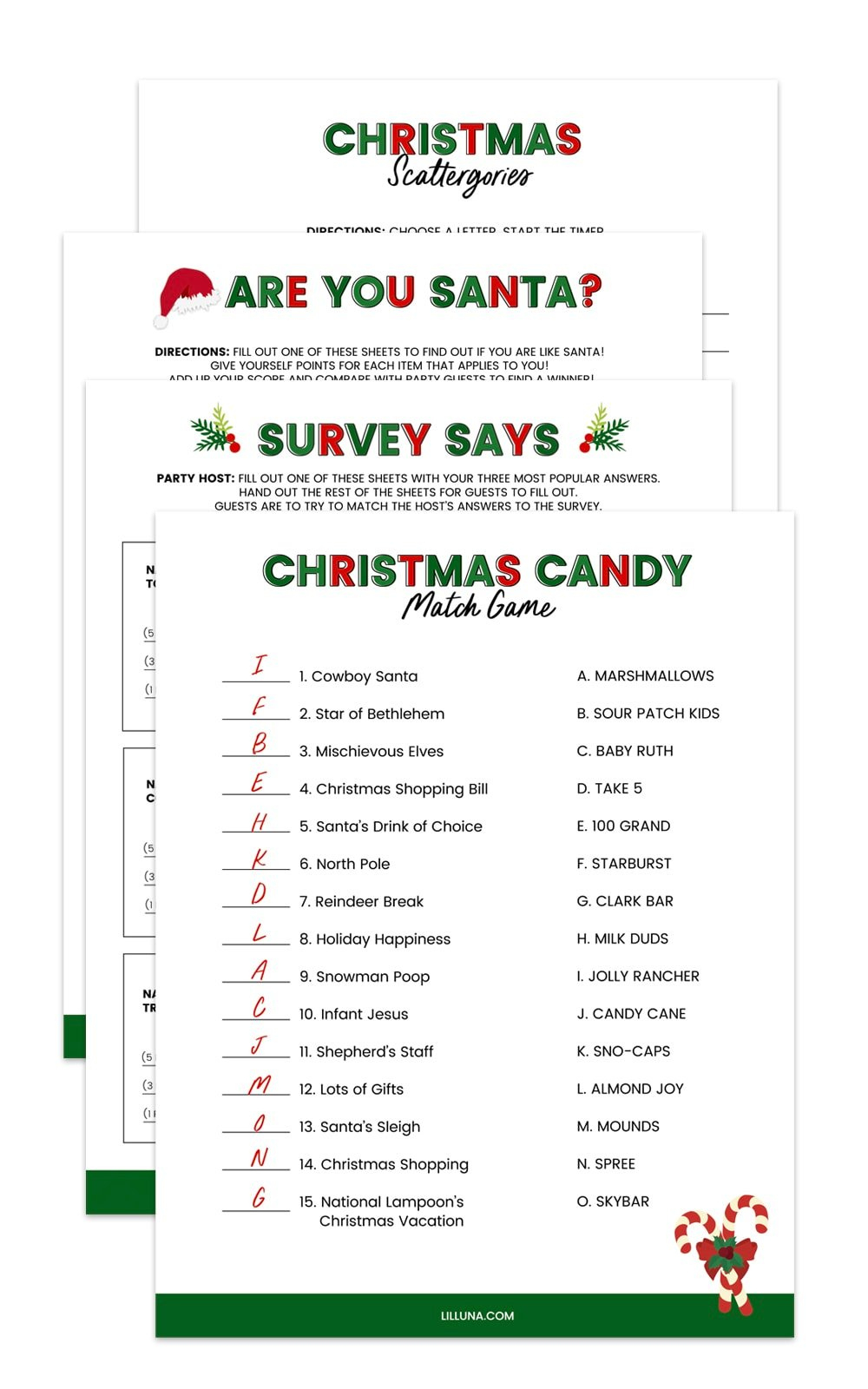 Free Printable Christmas Games {4 Freebies} | Lil&amp;#039; Luna pertaining to Holiday Office Party Games Free Printable