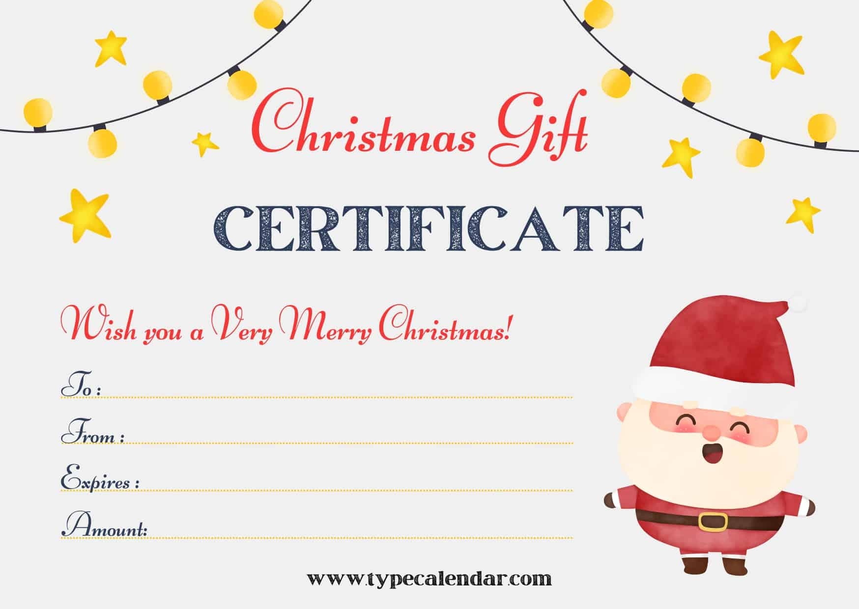 Free Printable Christmas Gift Certificate Templates [Pdf, Word] Blank inside Free Printable Gift Certificate Template