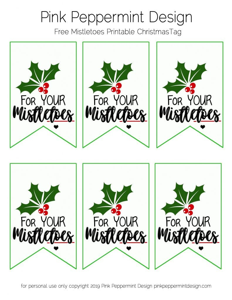 Free Printable Christmas Gift Tags : For Your Mistletoes — Pink inside Free Printable Mistletoe Tags