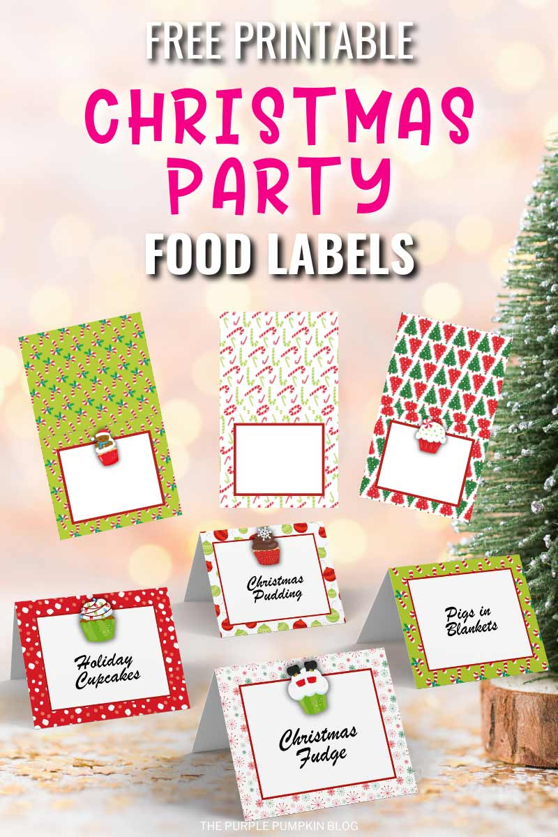 Free Printable Christmas Party Food Labels For The Buffet Table inside Free Printable Christmas Food Labels