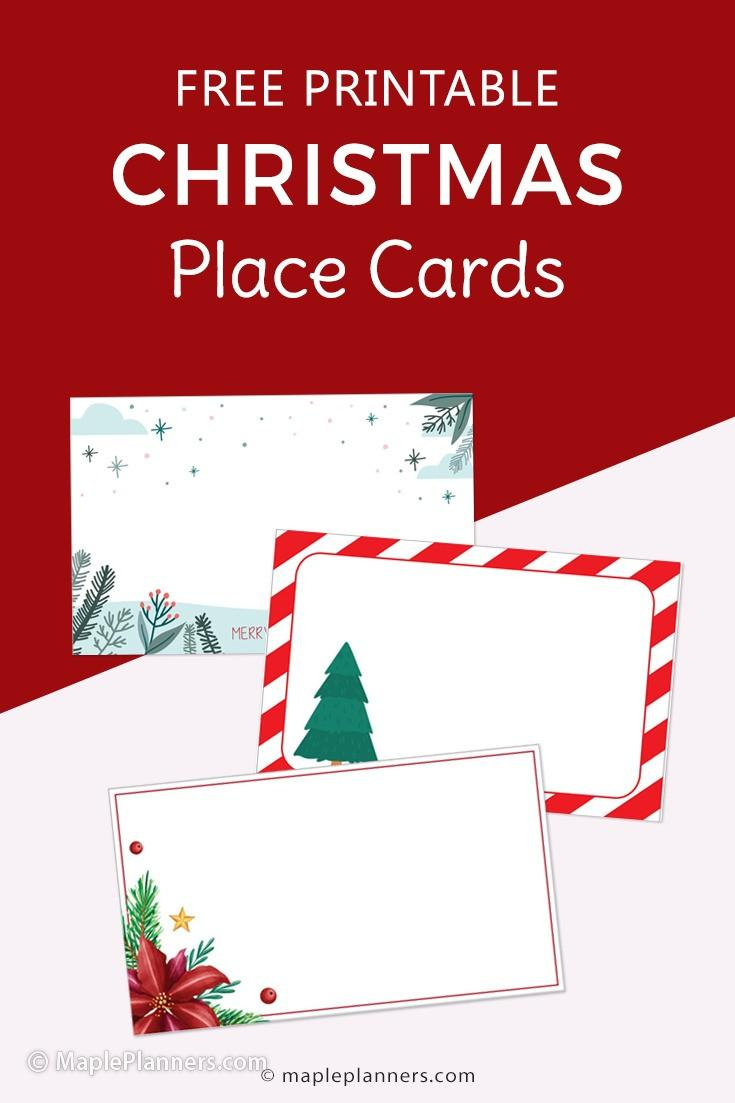 Free Printable Christmas Place Cards for Free Printable Place Card Templates Christmas