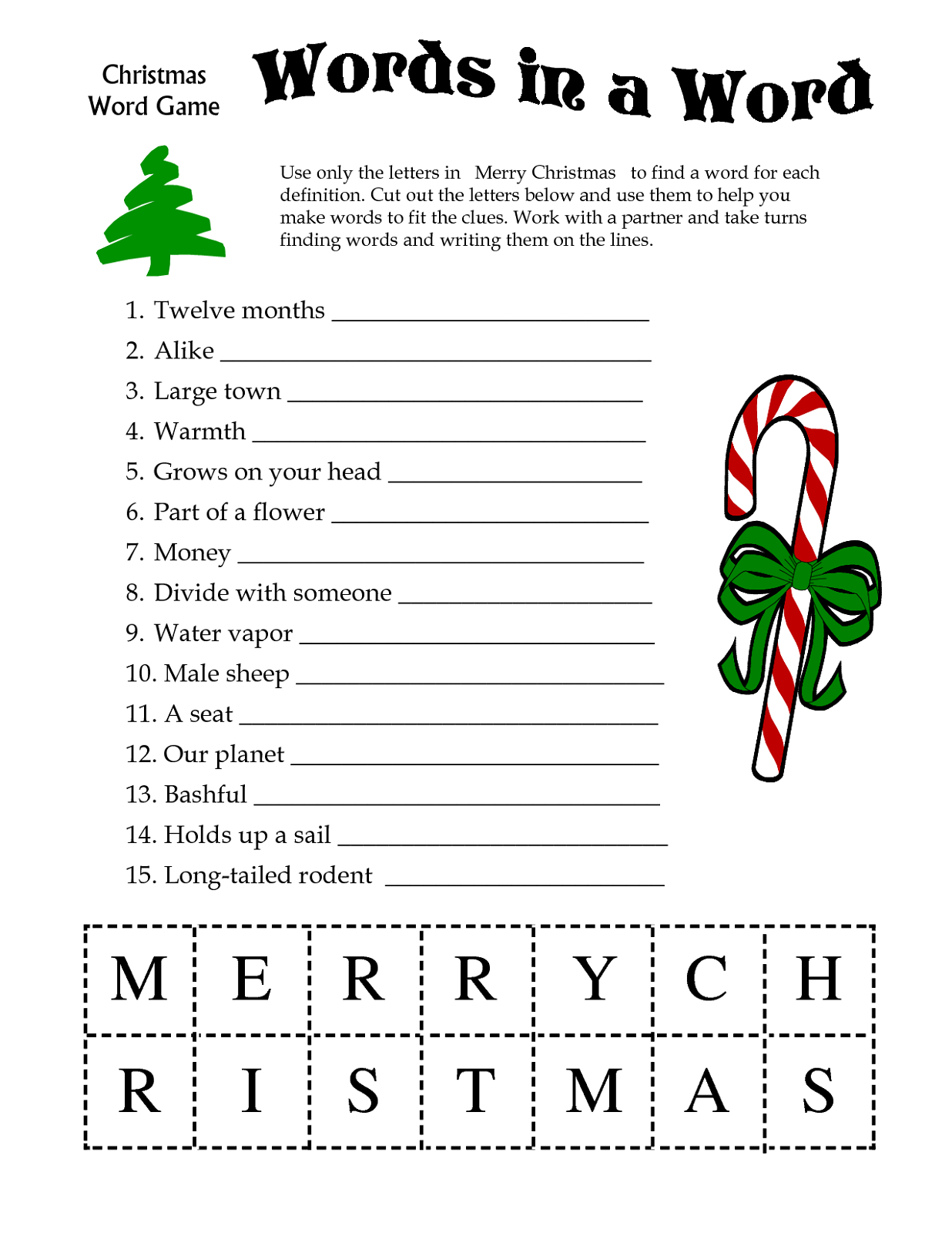 Free Printable Christmas Words Game 2019 | Learning Printable throughout Free Printable Games For Adults