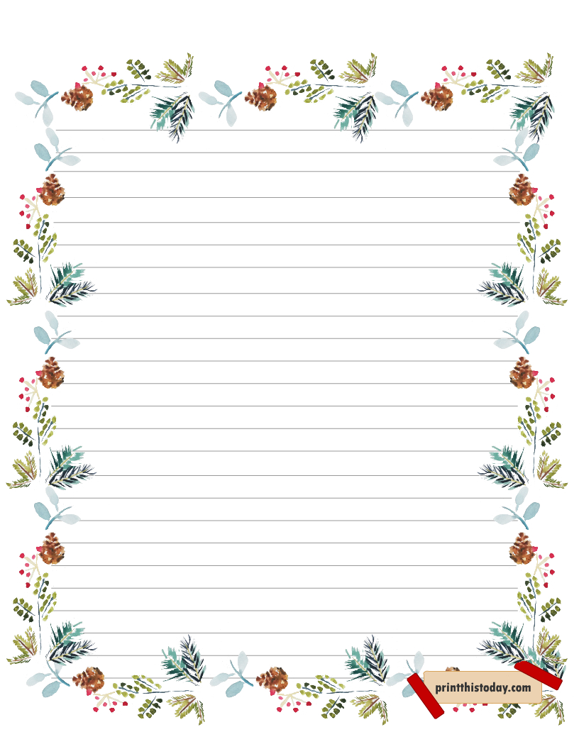 Free Printable Christmas Writing Paper Stationery inside Free Printable Christmas Stationary Paper