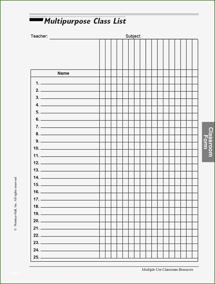 Free Printable Class List Template For Teachers: 15 Approach 2020 regarding Free Printable Class List Template For Teachers