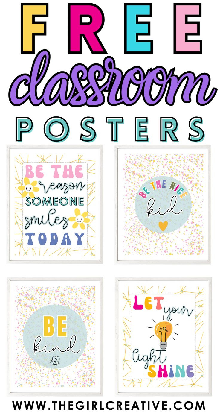 Free Printable Classroom Posters That Inspire Kindness | Printable for Free Printable Posters for Teachers