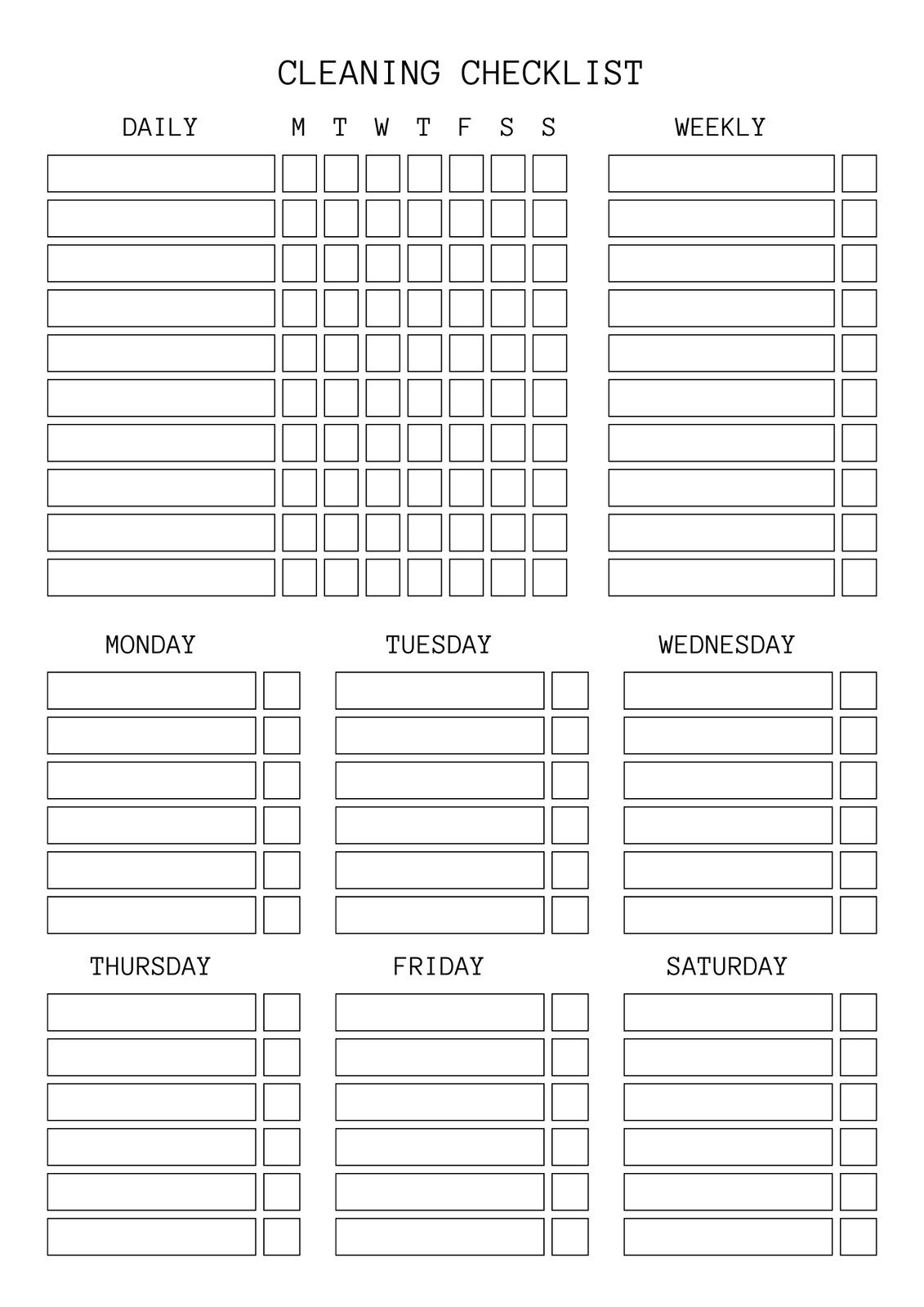 Free Printable Cleaning Checklist Templates | Canva with regard to Free Printable Cleaning Schedule Template