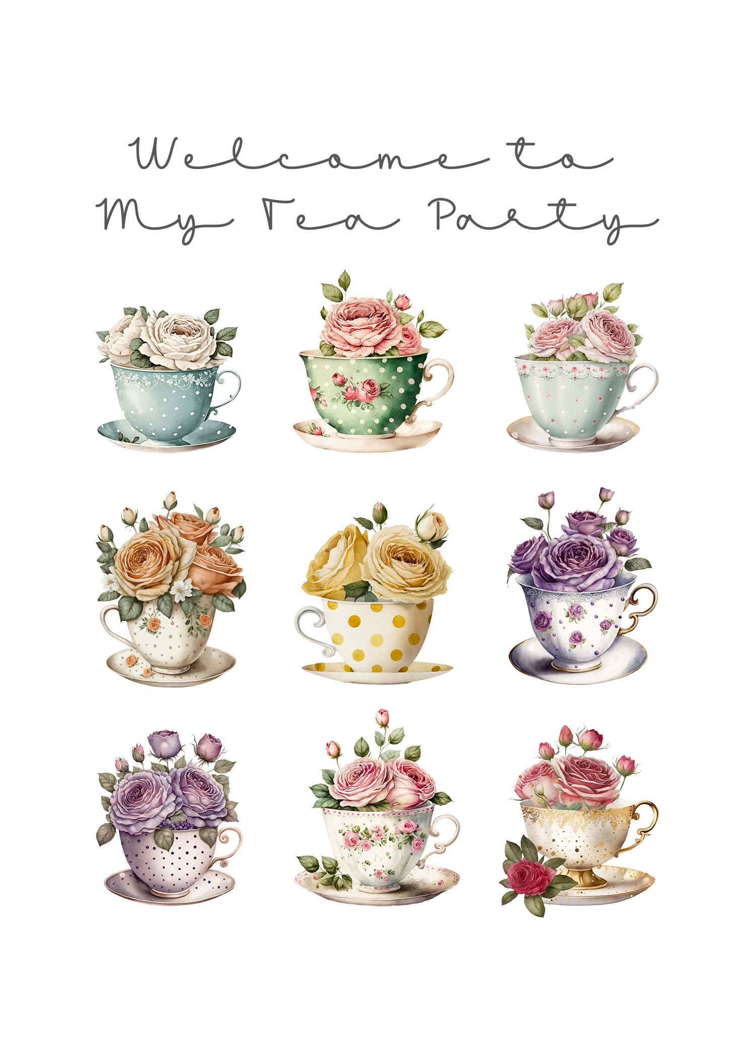 Free Printable Cottage Tea Party Wall Art - The Cottage Market pertaining to Free Tea Party Printables