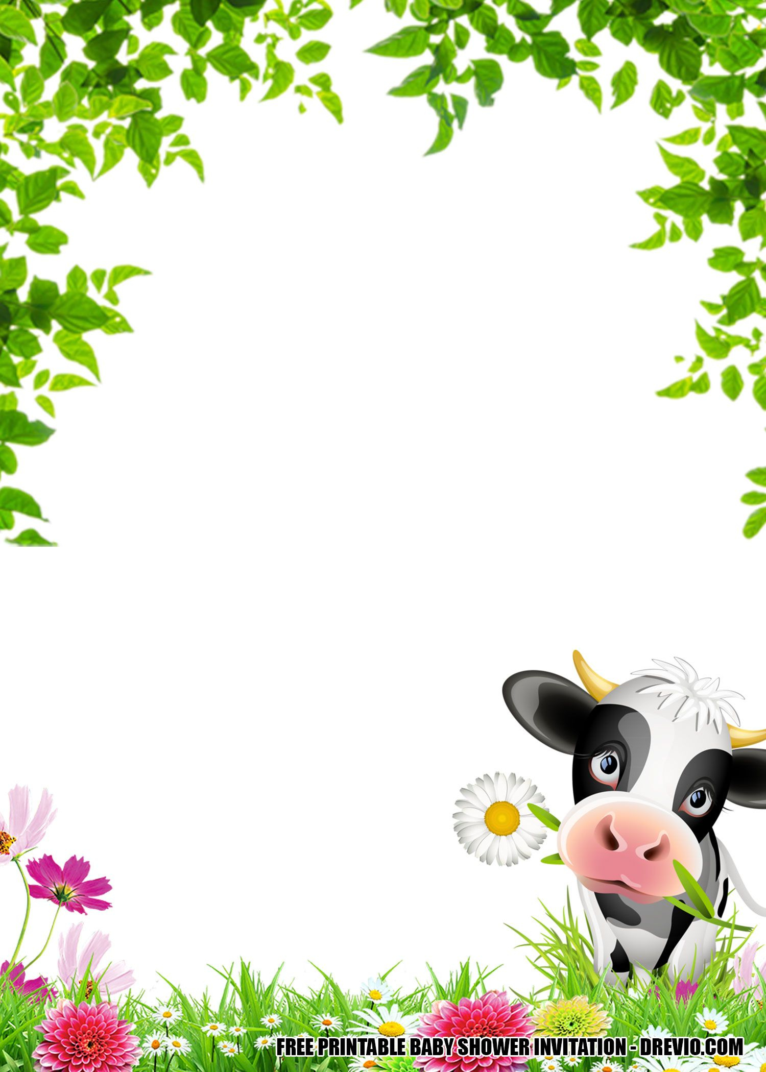 Free Printable Cow Themed Baby Shower Invitation | Cow Baby Shower intended for Free Printable Cow Birthday Invitations