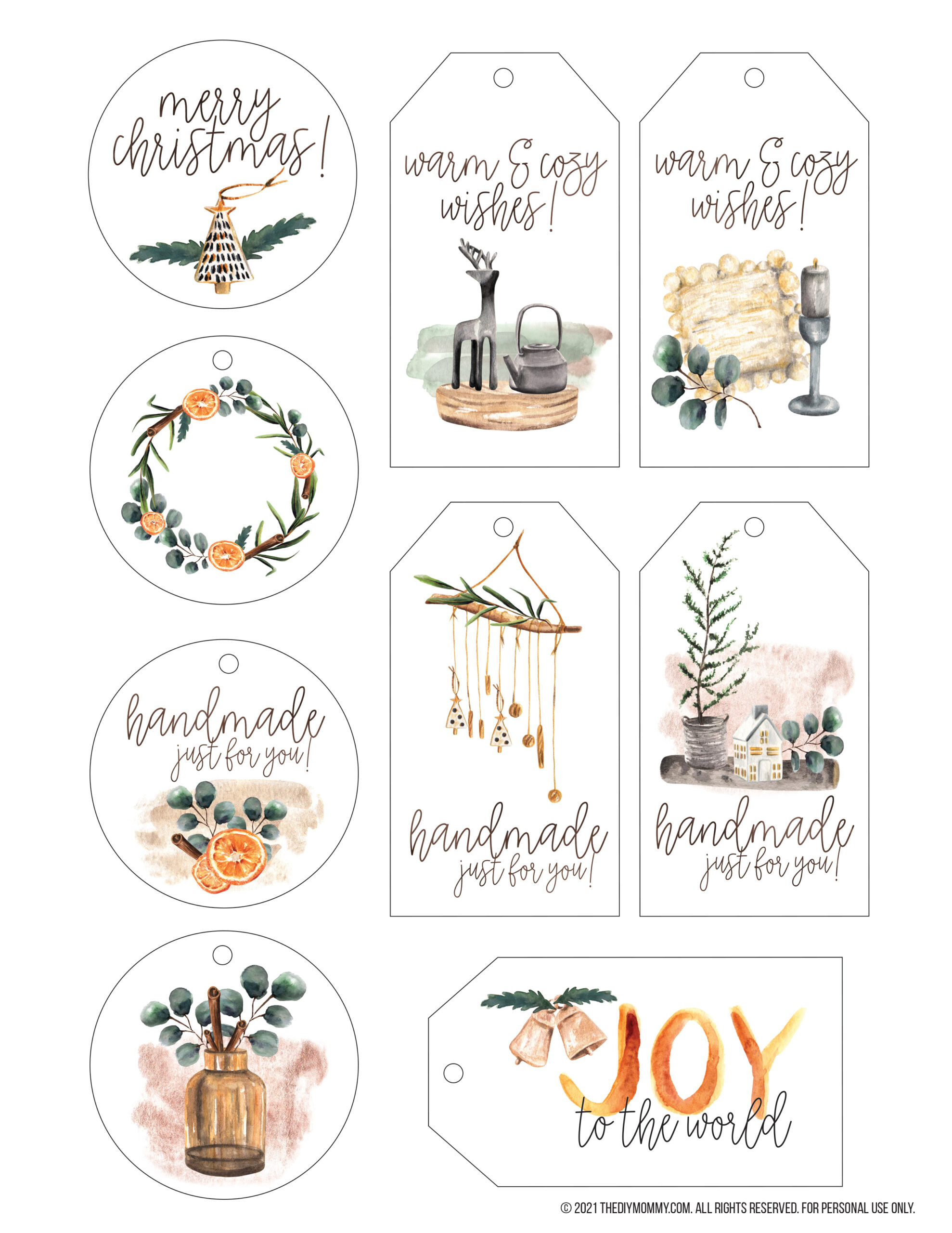 Free Printable Cozy Cottagecore Christmas Gift Tags | The Diy Mommy inside Diy Gift Tags Free Printable