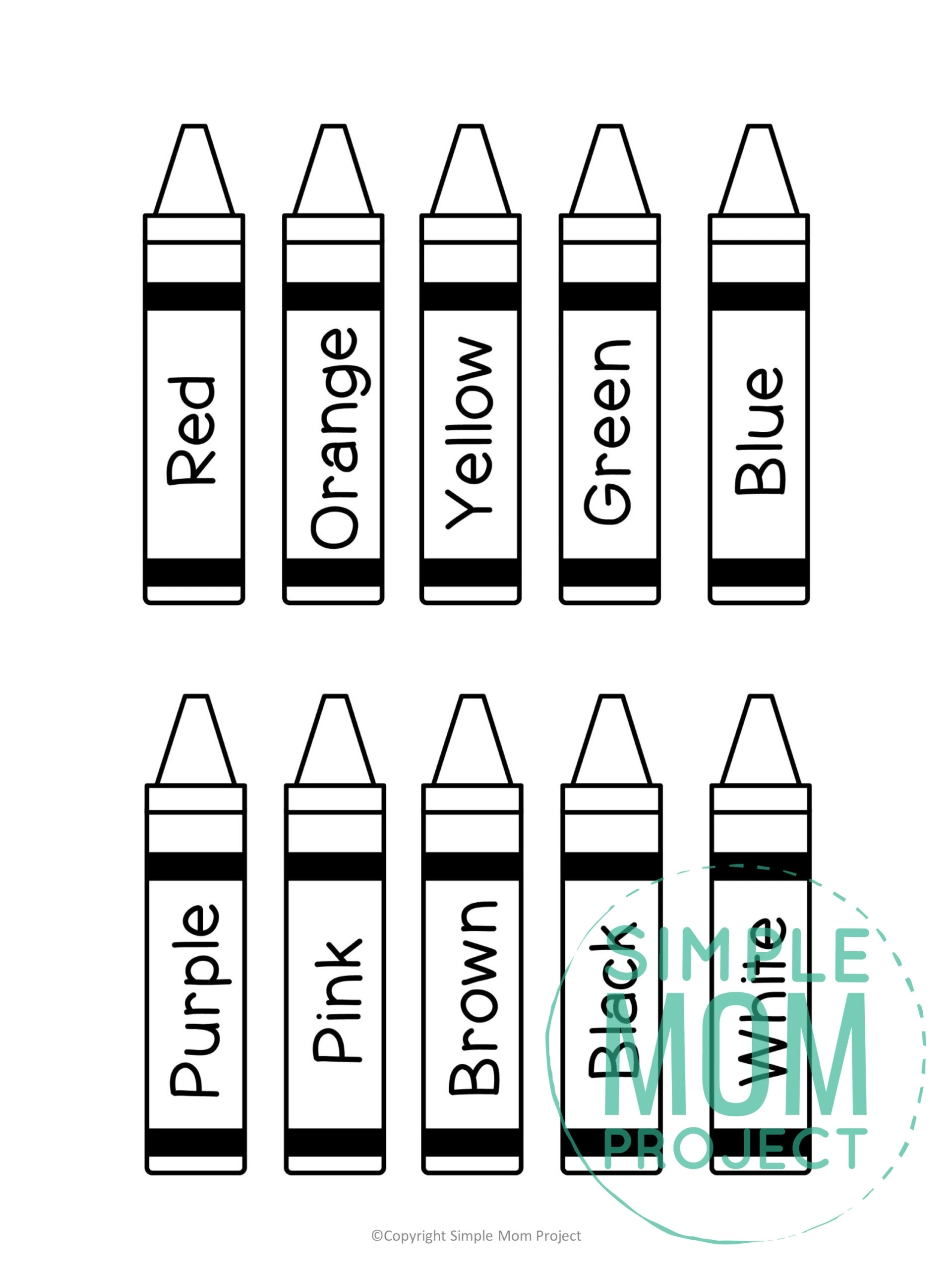 Free Printable Crayons Template – Simple Mom Project regarding Free Printable Crayon Pattern