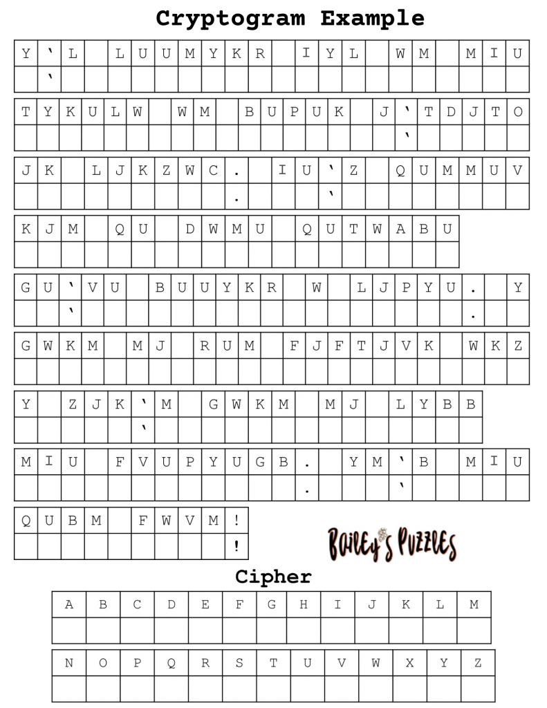 Free Printable Cryptoquip Puzzles for Free Printable Cryptoquip Puzzles