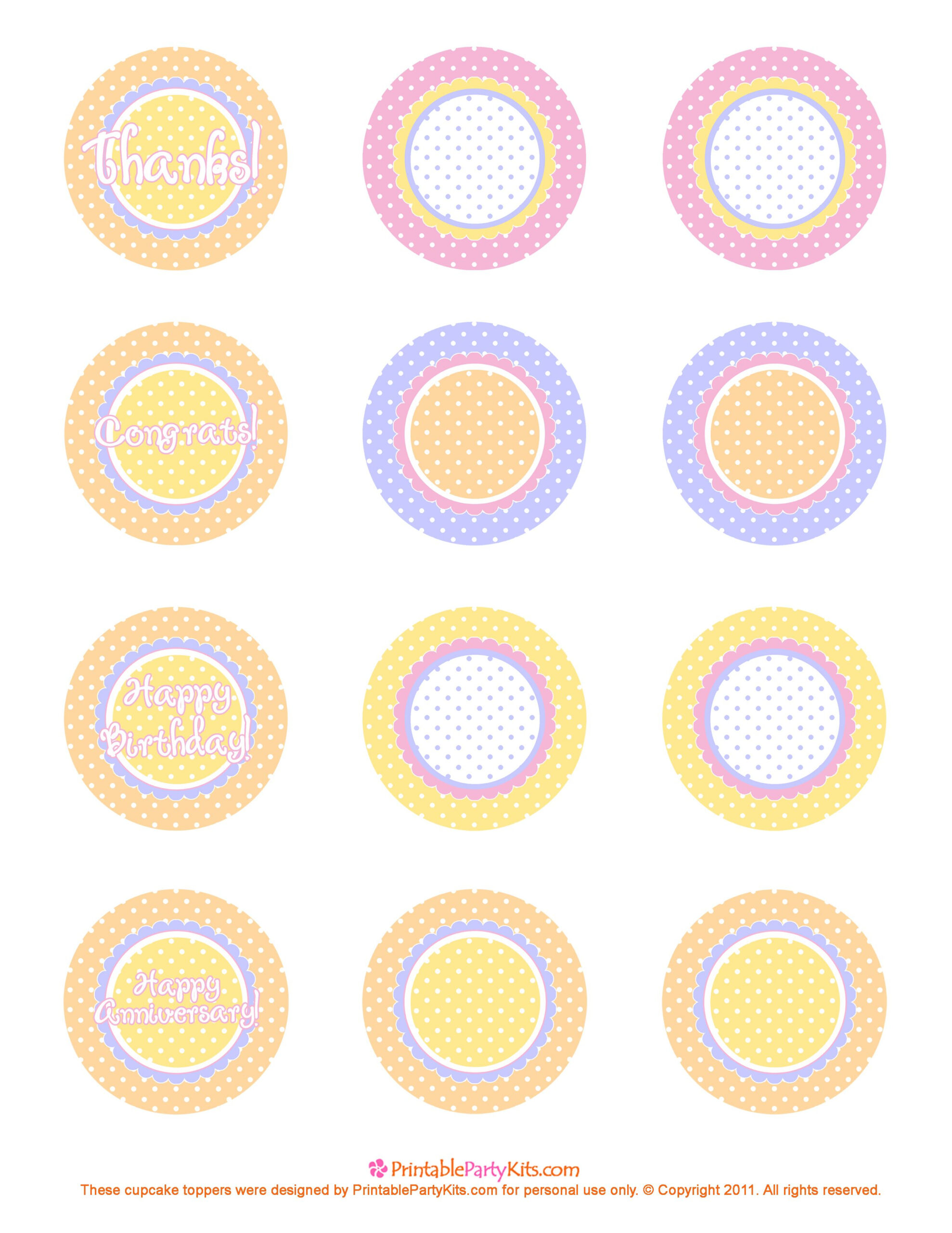 Free Printable Cupcake Toppers regarding Cupcake Topper Templates Free Printable