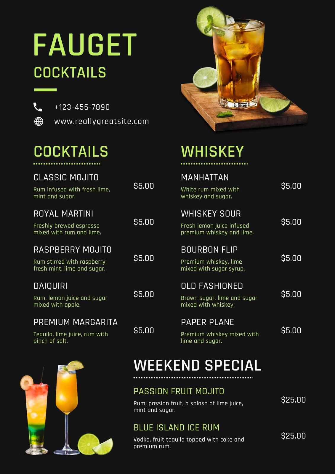 Free, Printable Custom Drink Menu Templates | Canva inside Free Printable Drink Menu Template