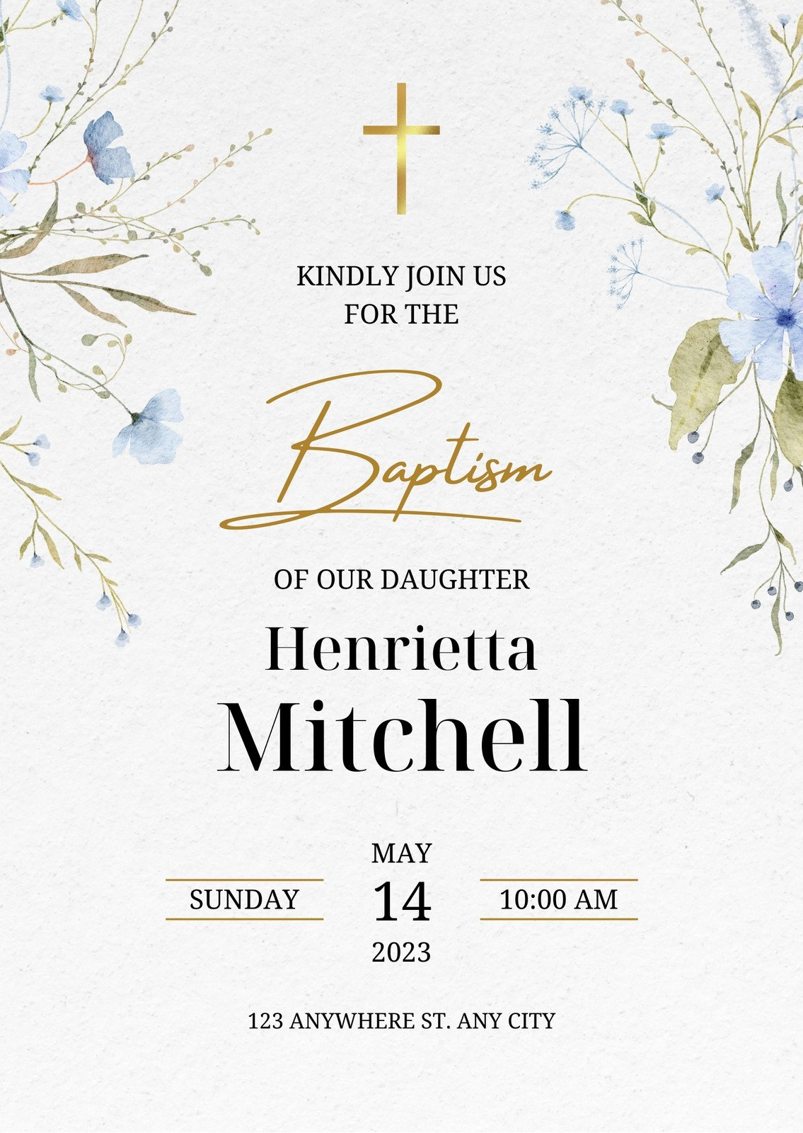 Free Printable, Customizable Baptism Invitation Templates | Canva pertaining to Free Printable Baptism Invitations