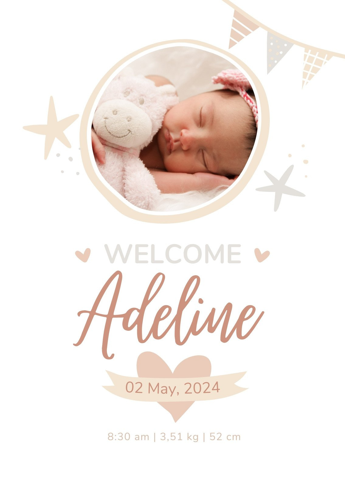 Free, Printable, Customizable Birth Announcement Templates | Canva regarding Free Printable Baby Announcement Templates