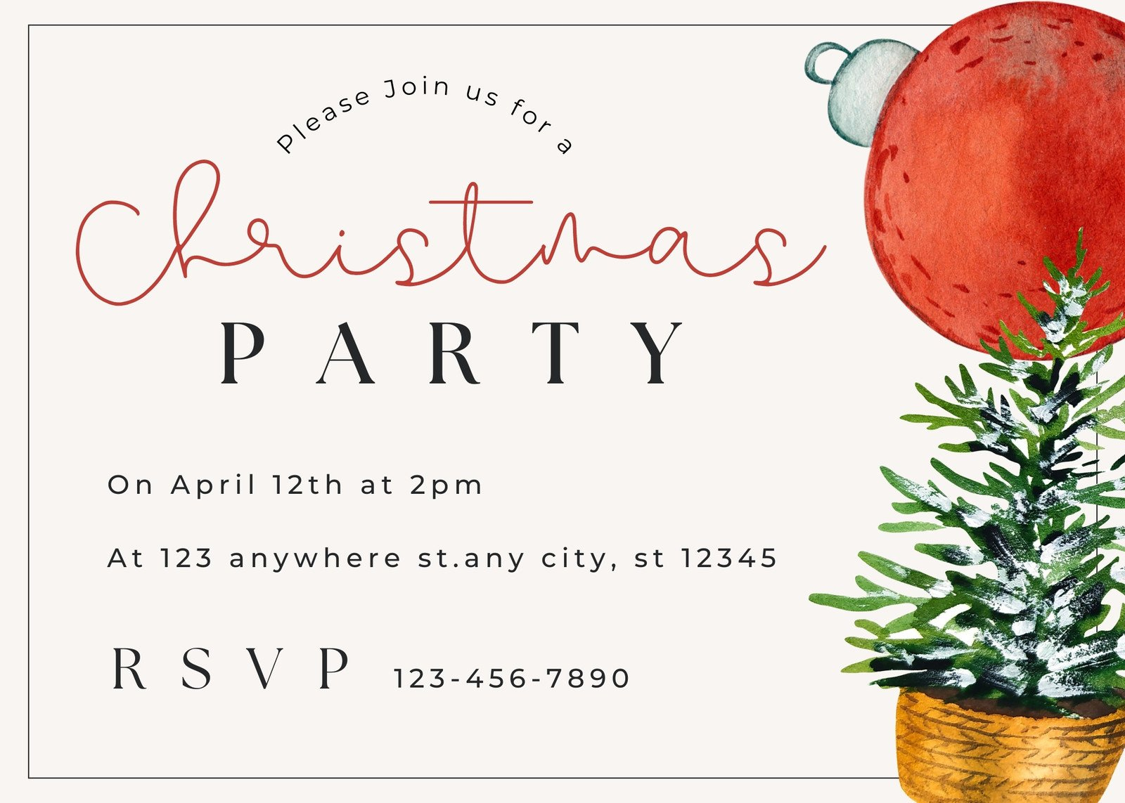 Free, Printable, Customizable Christmas Invitation Templates | Canva inside Free Printable Personalized Christmas Invitations