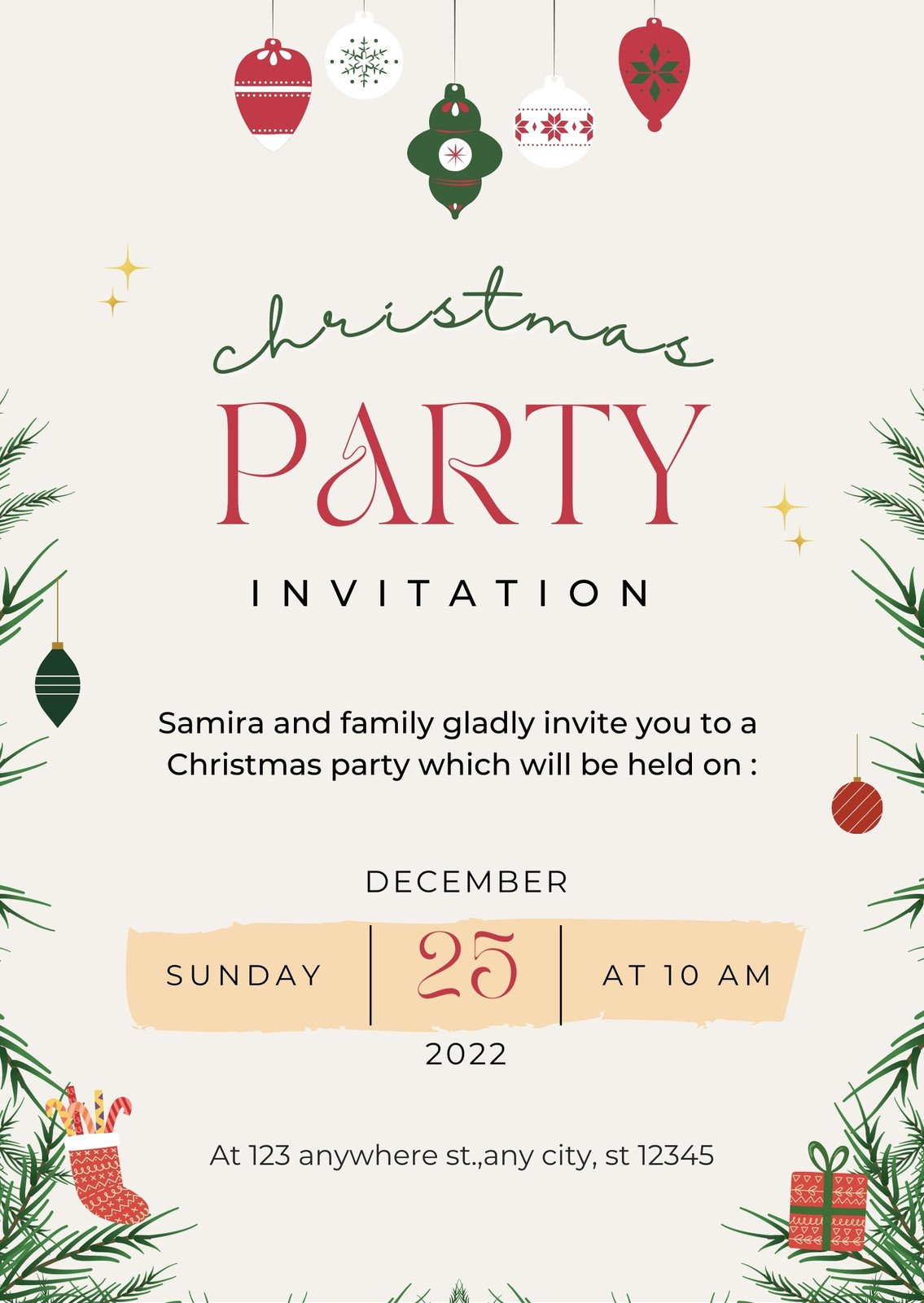 Free, Printable, Customizable Christmas Invitation Templates | Canva throughout Free Printable Christmas Invitations