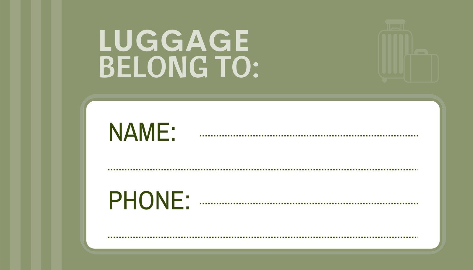 Free Printable, Customizable Luggage Tag Templates | Canva throughout Free Printable Luggage Tags