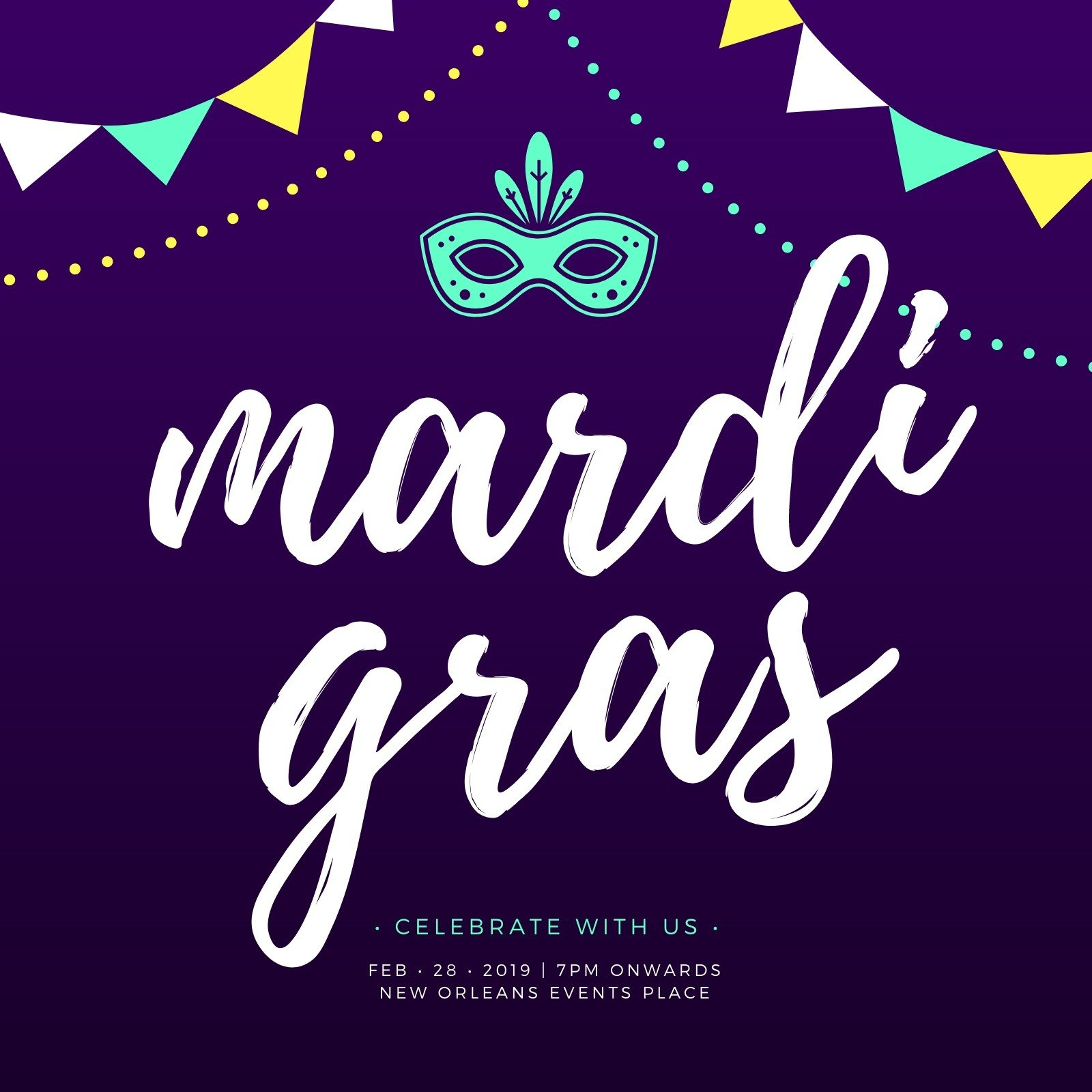 Free Printable, Customizable Mardi Gras Invitation Templates | Canva regarding Free Printable Mardi Gras Invitations