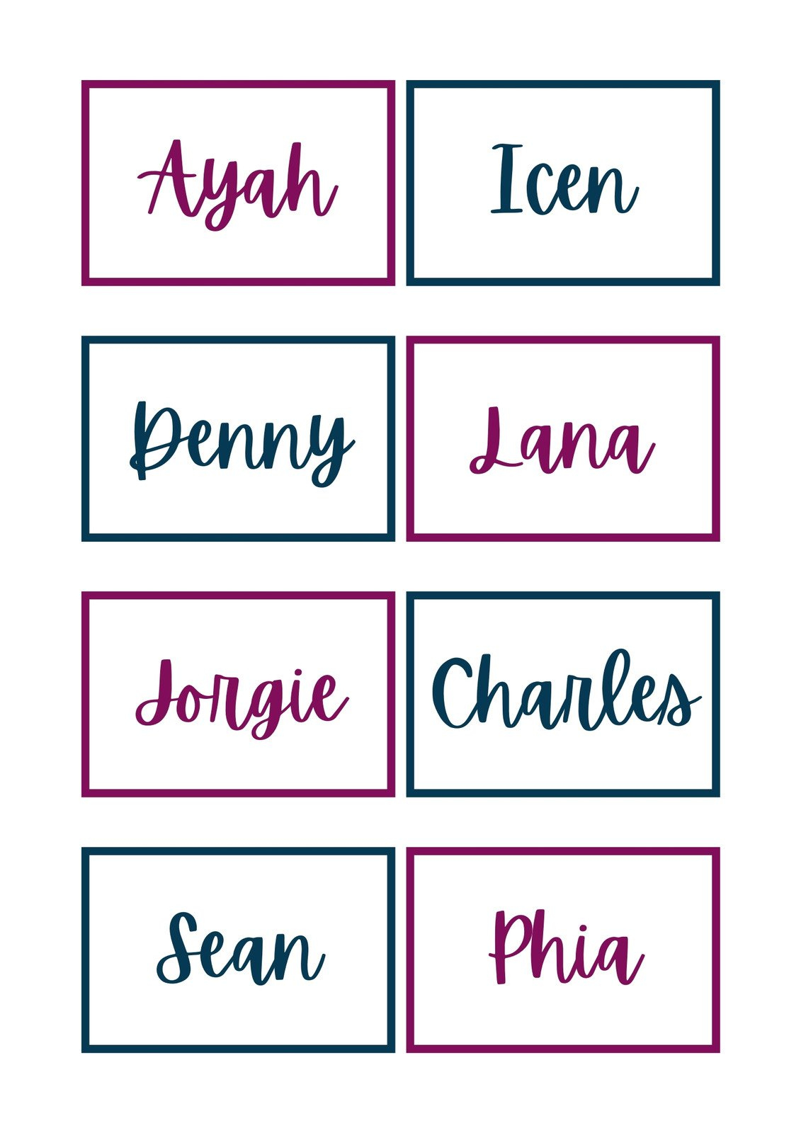Free, Printable, Customizable Name Tag Templates | Canva intended for Free Printable Name Tags for Students