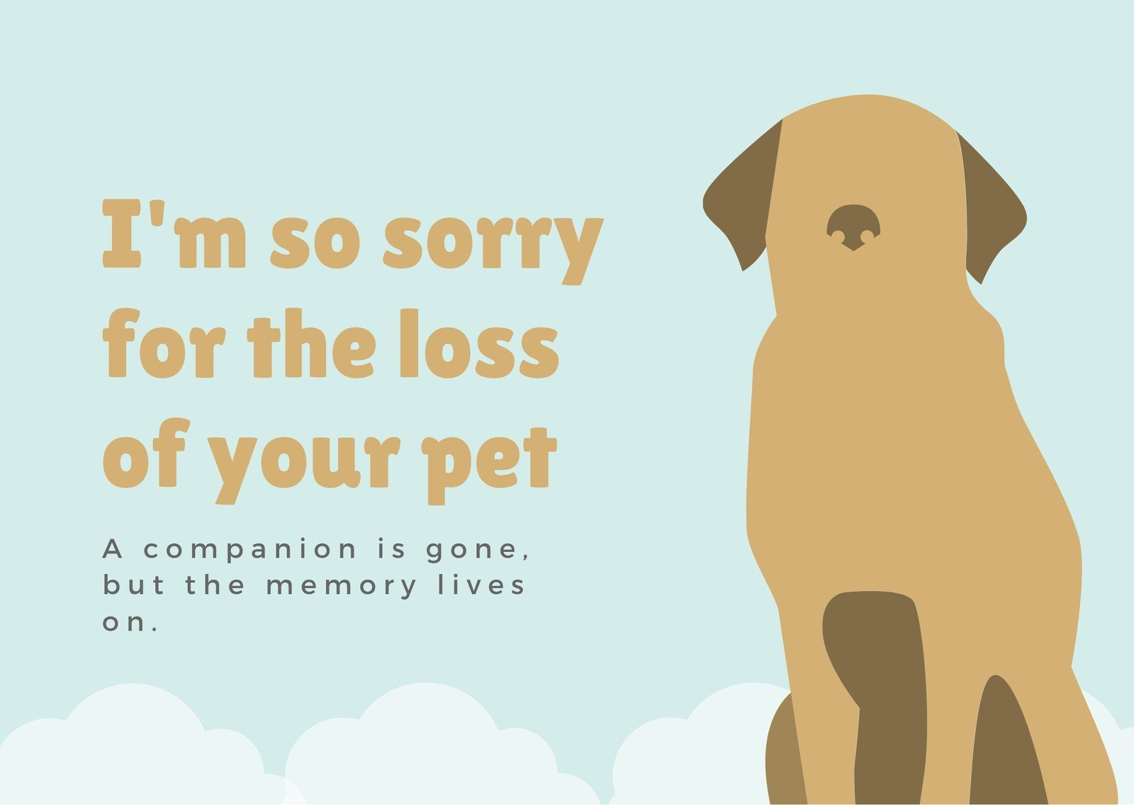 Free, Printable, Customizable Pet Sympathy Card Templates | Canva for Free Printable Sympathy Card for Loss of Pet