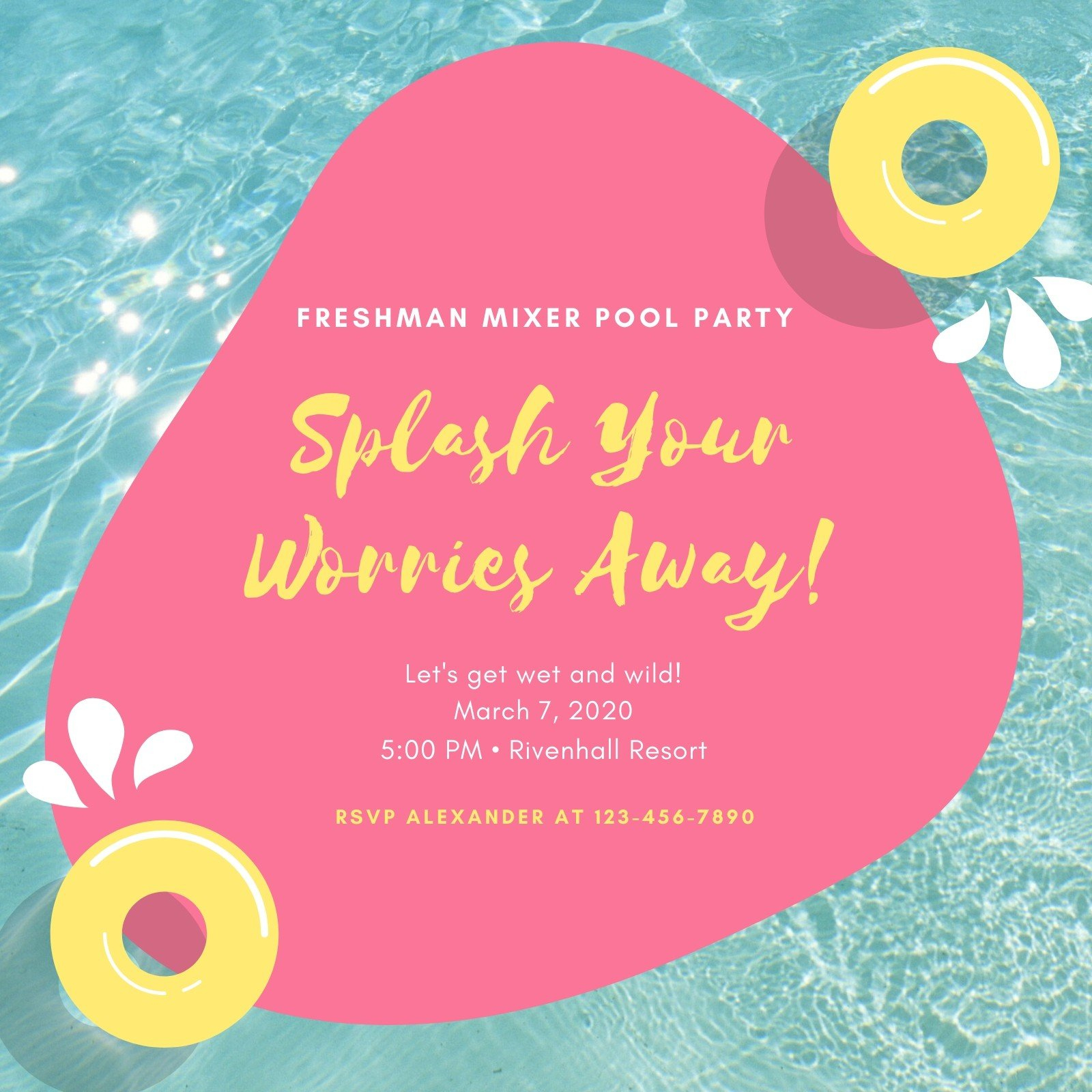 Free Printable, Customizable Pool Party Invitation Templates | Canva with Free Printable Water Park Birthday Invitations