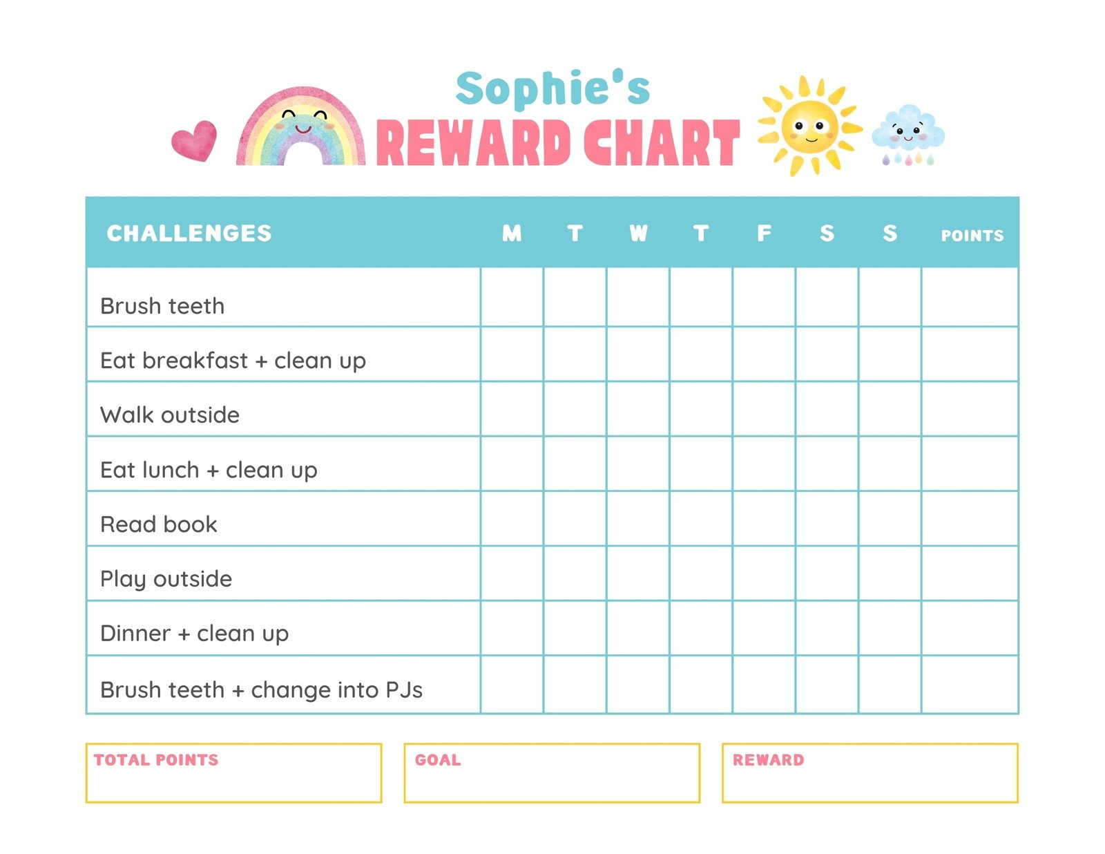 Free Printable, Customizable Reward Chart Poster Templates | Canva inside Free Printable Incentive Charts for School