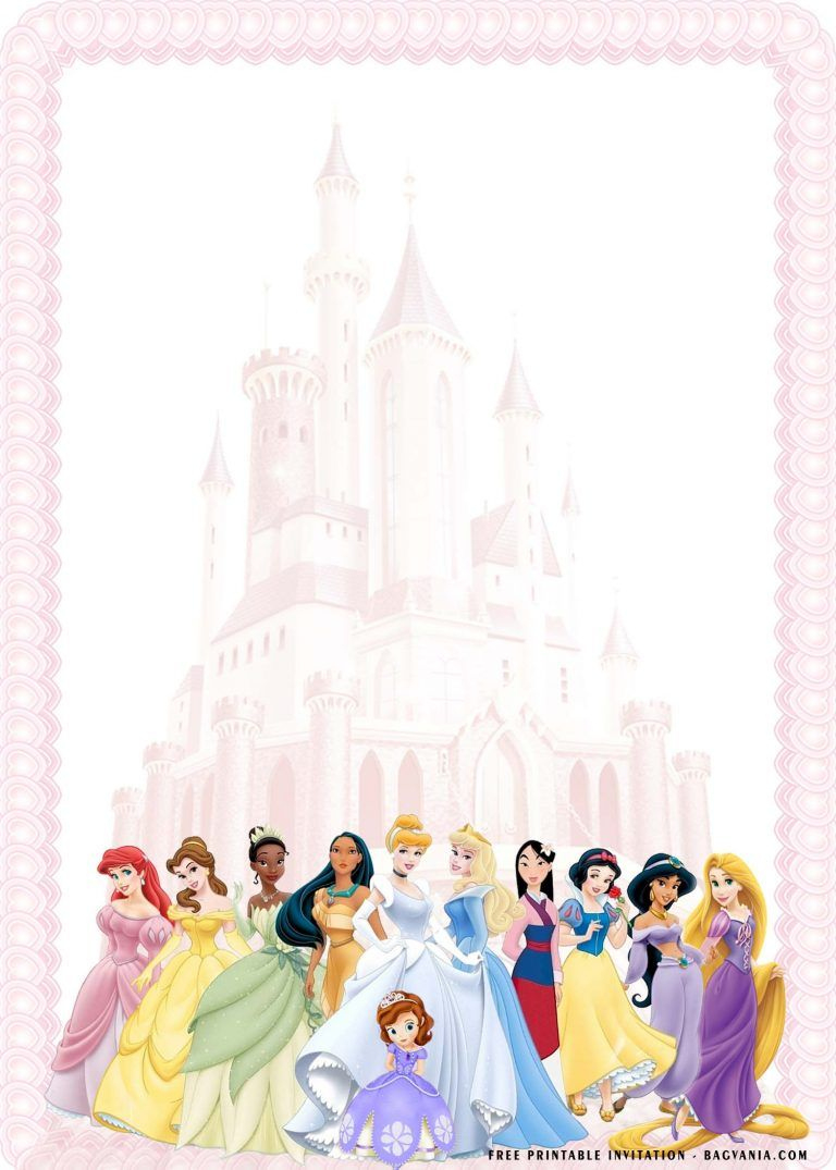 Free Printable) – Cute Disney Princess Birthday Invitation intended for Disney Princess Free Printable Invitations