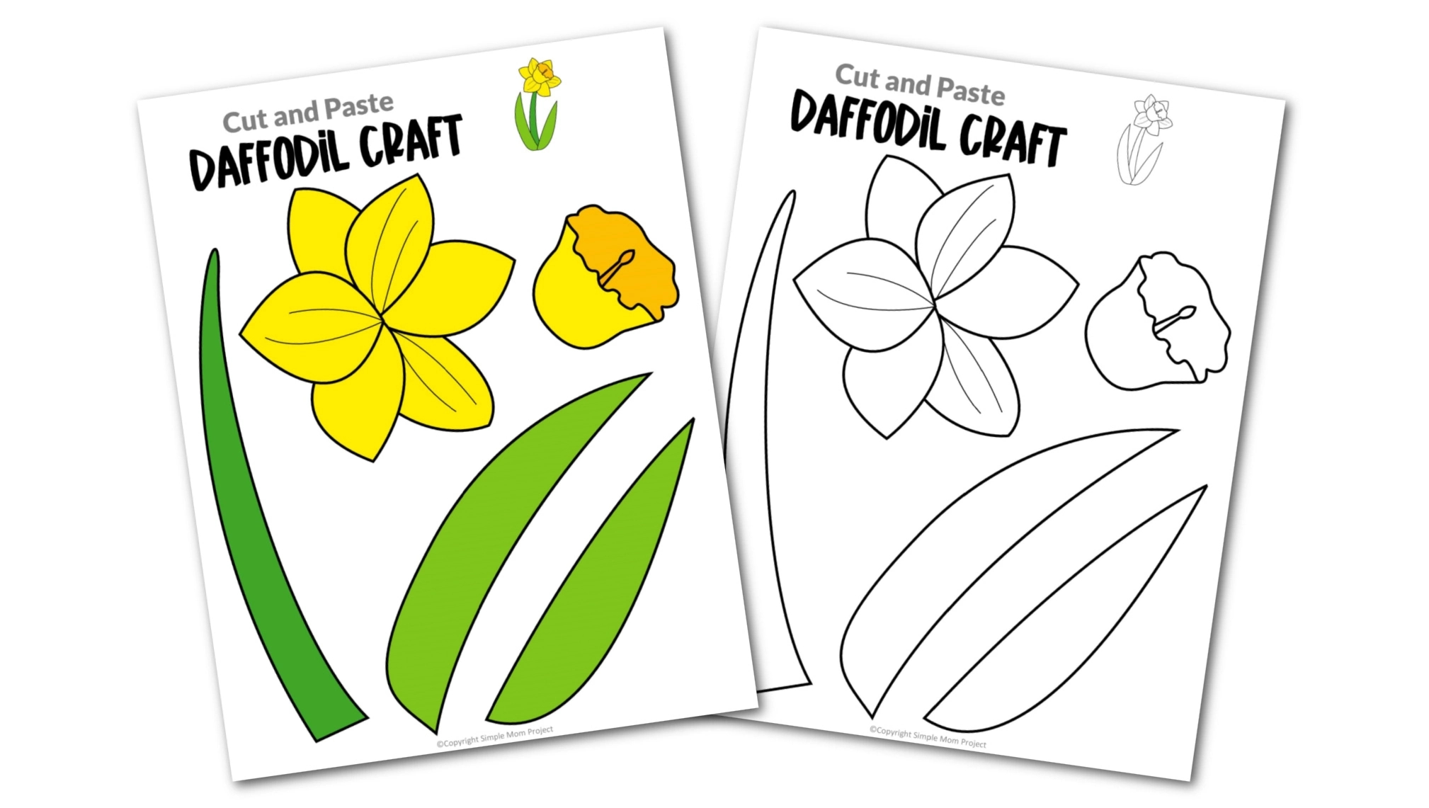 Free Printable Daffodil Craft Template – Simple Mom Project with Free Printable Pictures of Daffodils