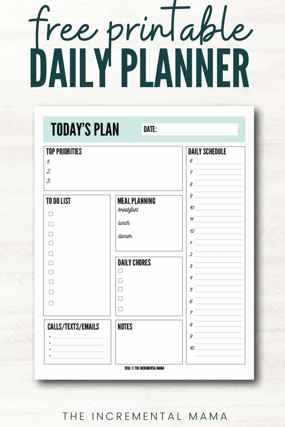 Free Printable Daily Planner Template To Get More Done | Daily with regard to Free Printable Daily Schedule