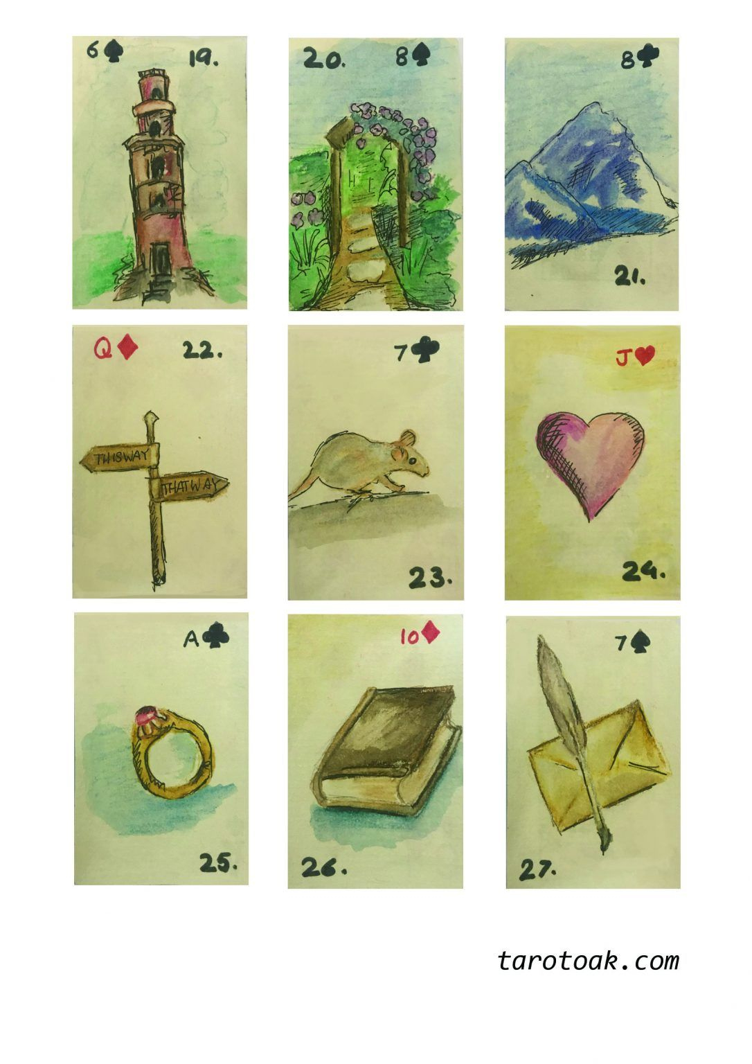 Free Printable Deck Of Lenormand Cards | Tarot Oak | Free Tarot within Free Printable Lenormand Cards