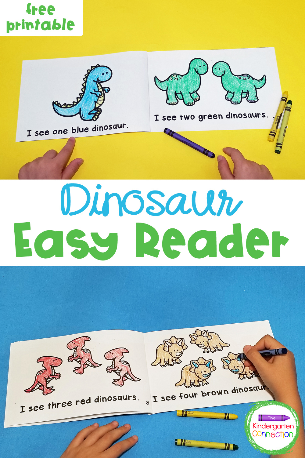 Free Printable Dinosaur Emergent Reader intended for Free Printable Easy Readers for Kindergarten