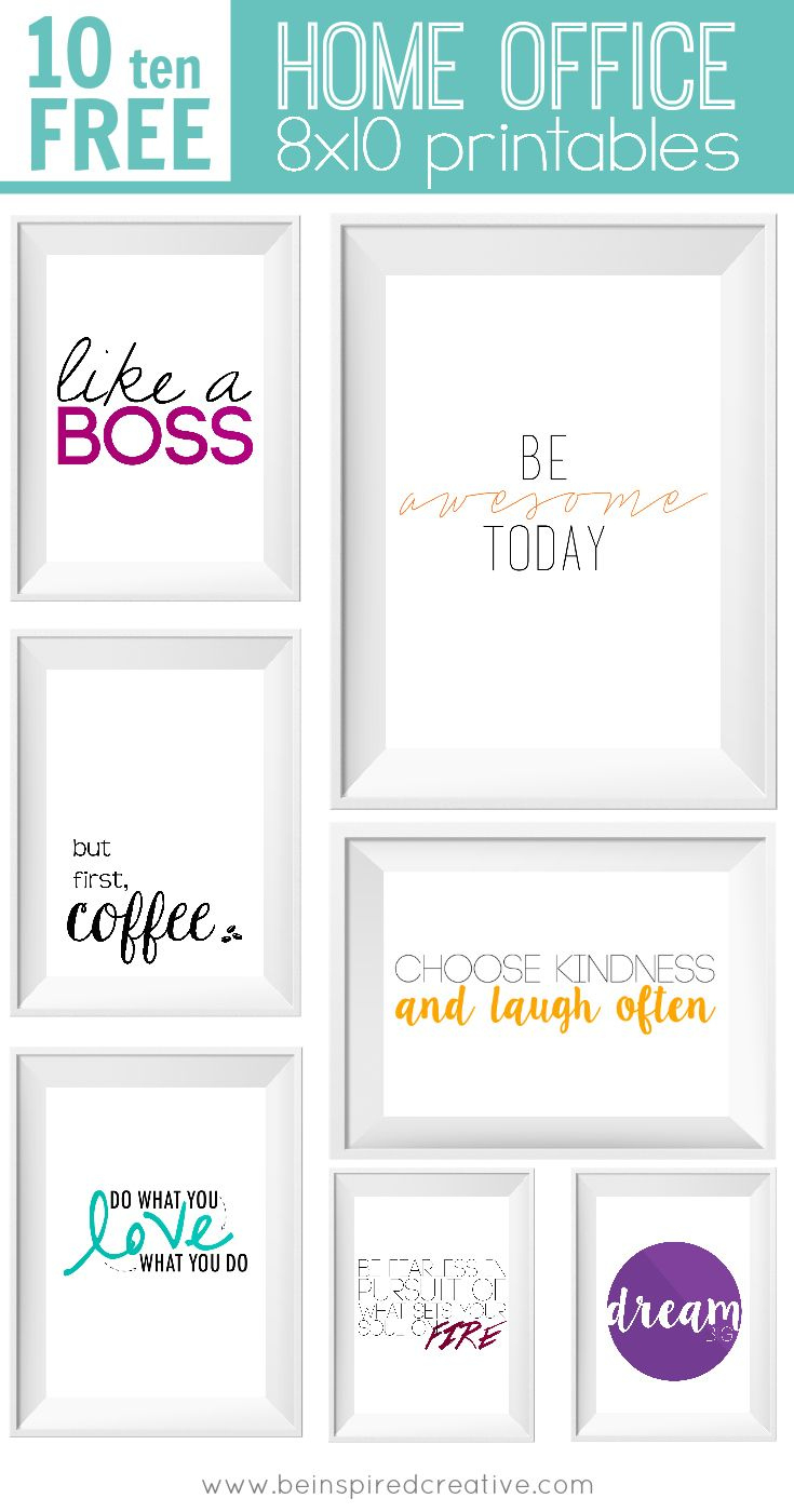 Free Printable Download: 10 Home Office Prints - Be Inspired with Free Printable Quotes for Office