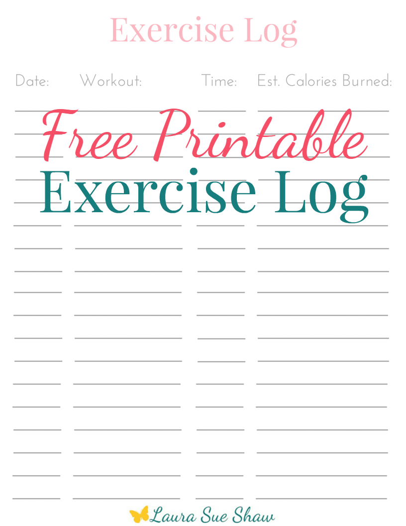 Free Printable Exercise Log regarding Free Printable Fitness Log