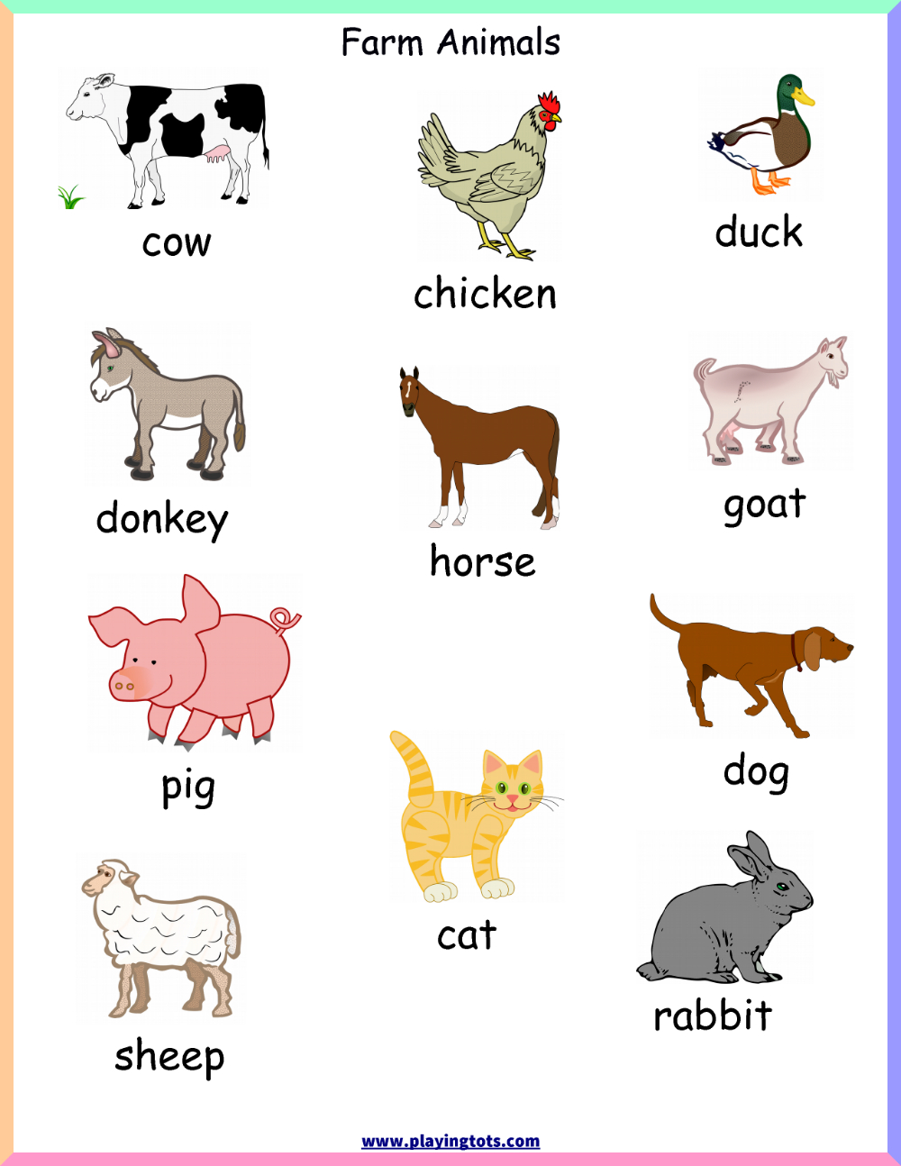 Free Printable Farm Animals in Free Printable Farm Animals