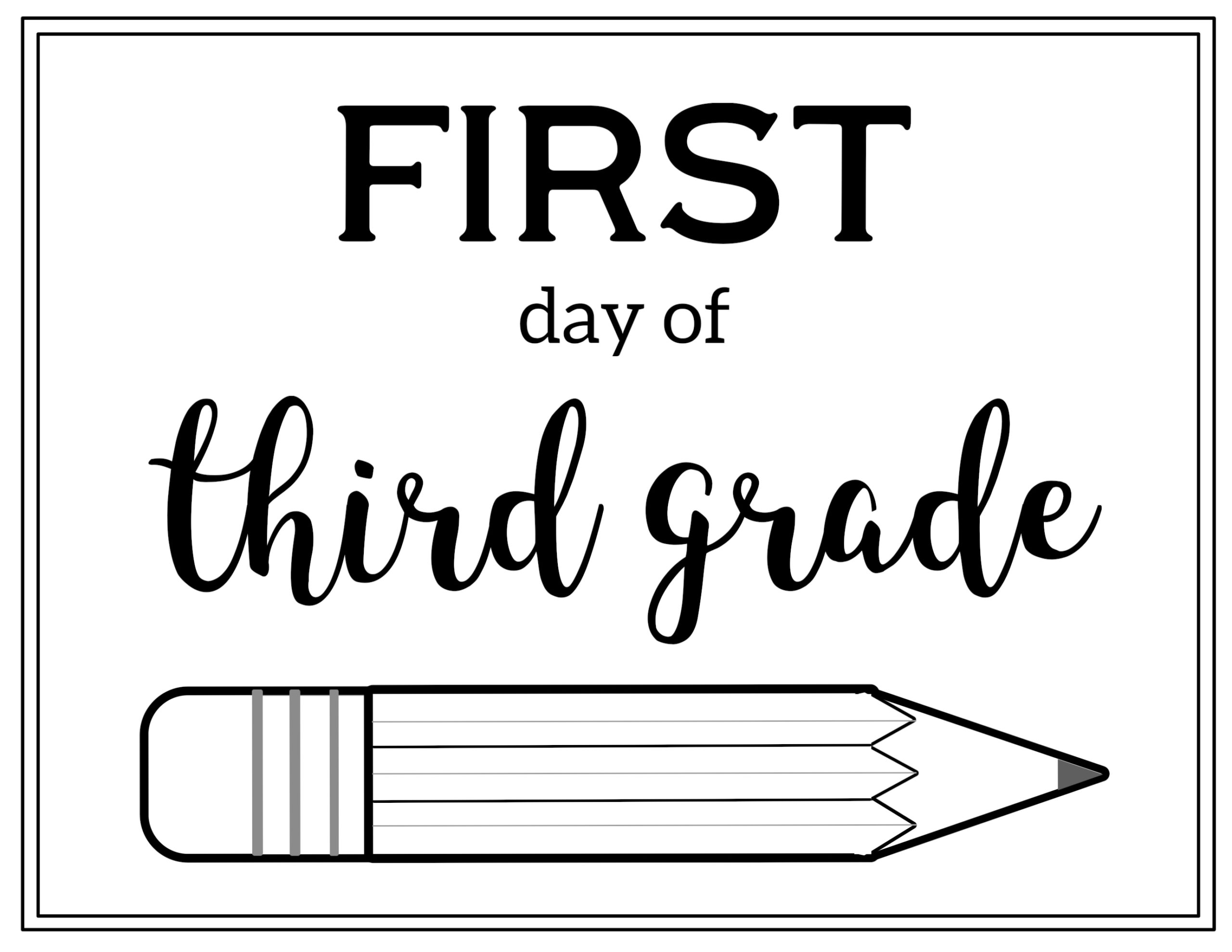 Free Printable First Day Of School Sign {Pencil} - Paper Trail Design pertaining to First Day Of Kindergarten Free Printables