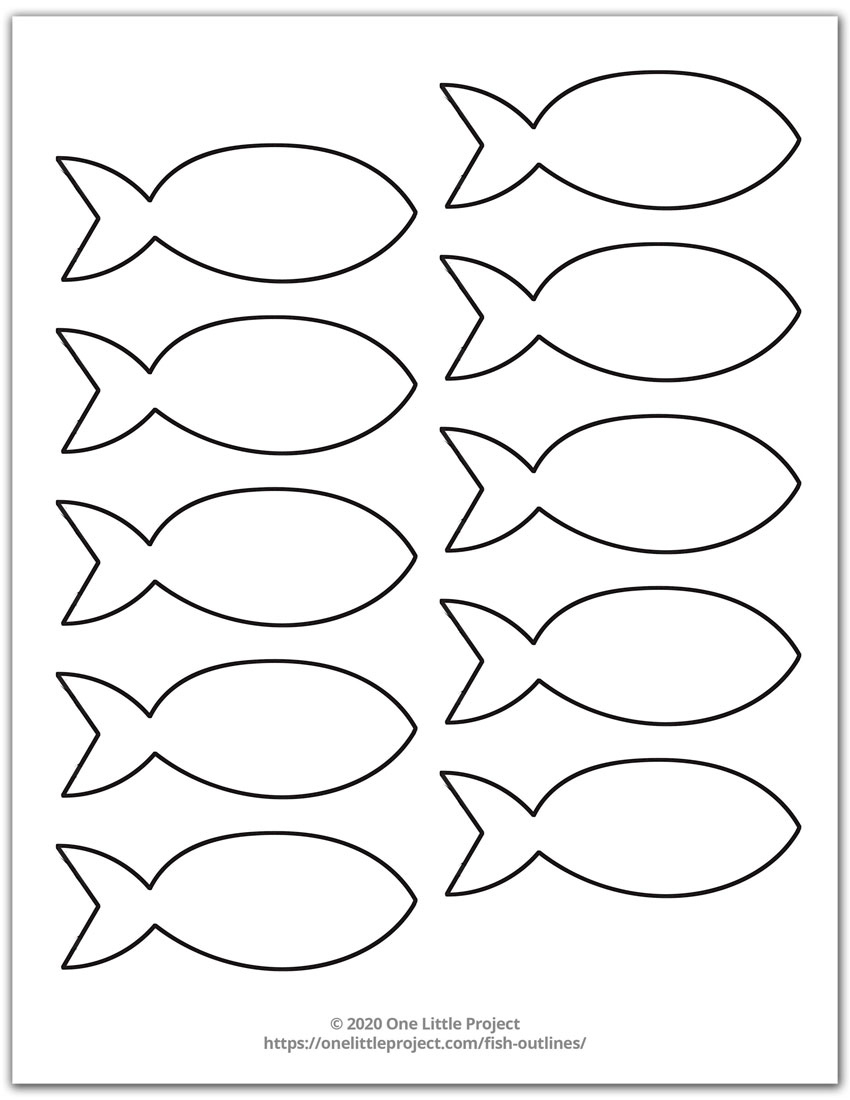 Free Printable Fish Outline Pages | Fish Templates - One Little inside Free Printable Fish Stencils