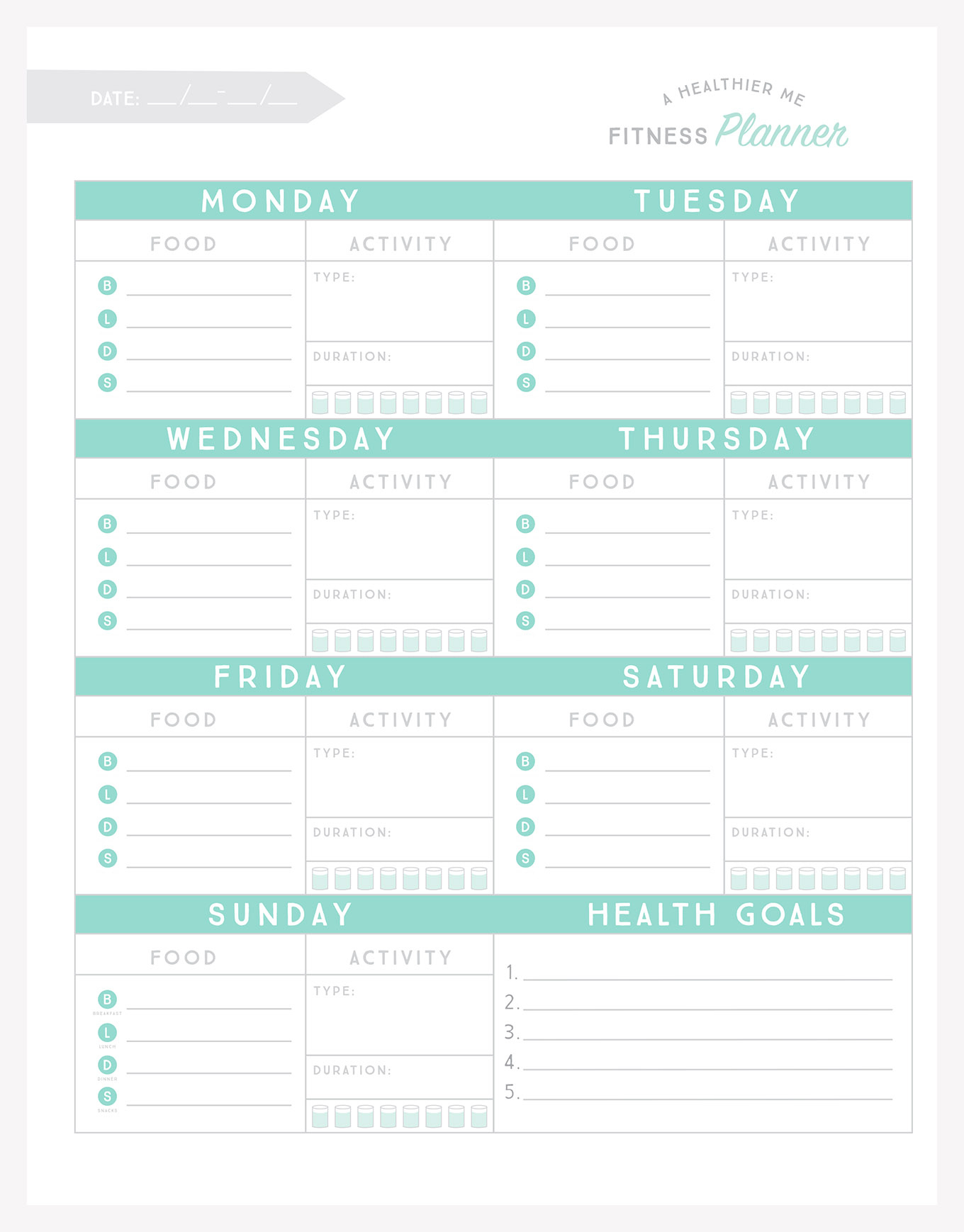 Free Printable Fitness Planner throughout Free Printable Fitness Planner