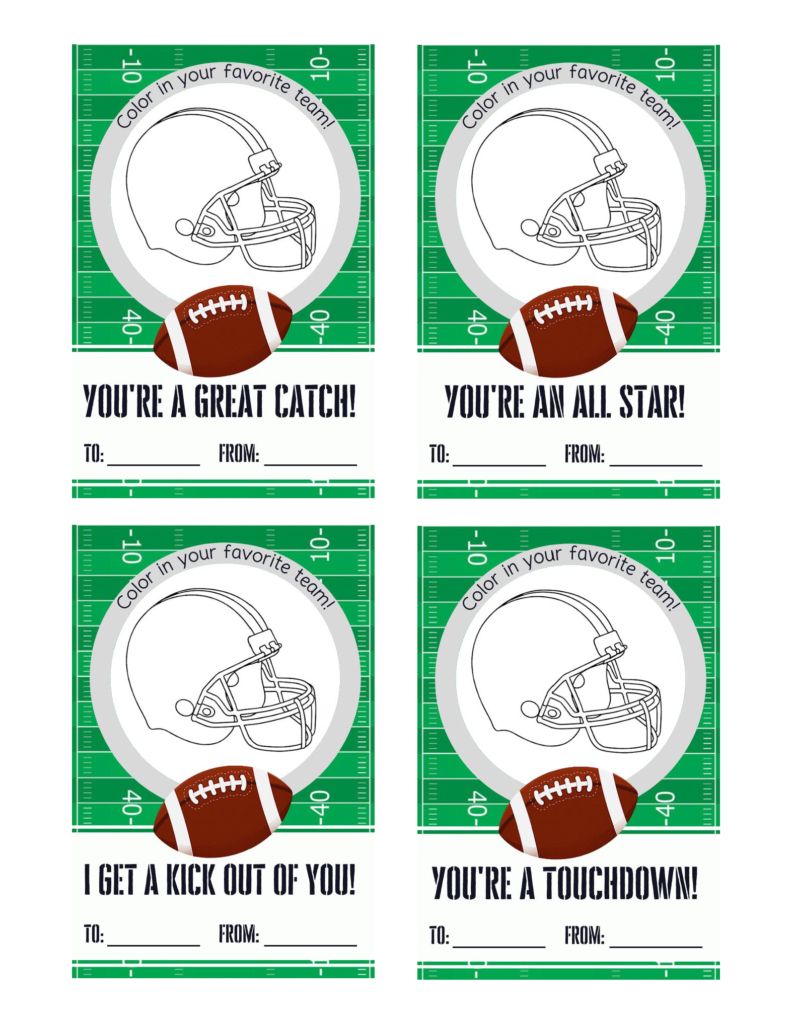 Free Printable Football Valentine Cards | Baking You Happier inside Free Printable Football Valentines Day Cards