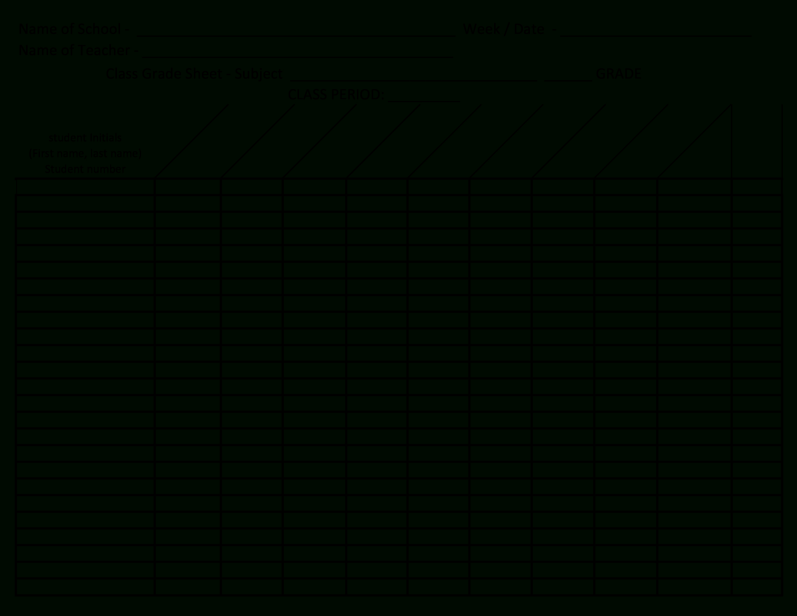 Free Printable Grade Sheet | Templates At Allbusinesstemplates for Free Printable Grade Sheet