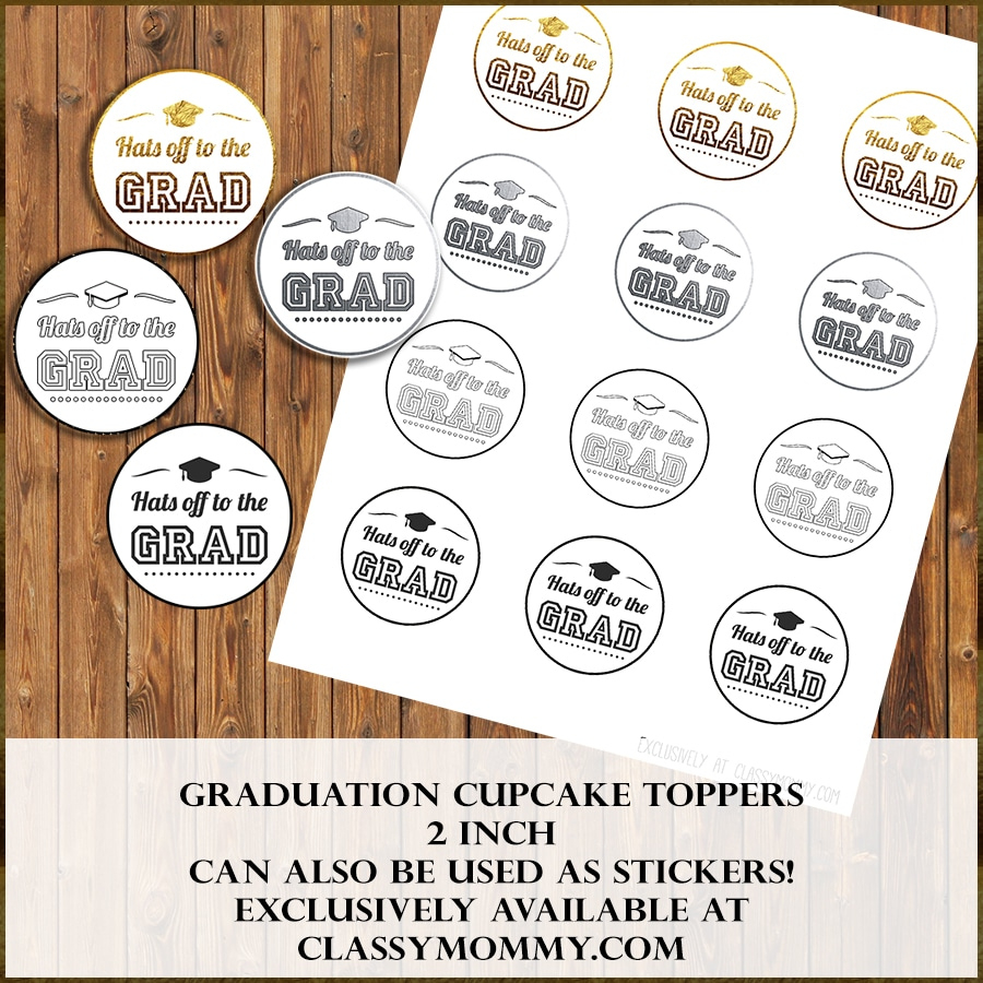 Free Printable Graduation Cupcake Toppers - Classy Mommy with regard to Free Printable Graduation Cupcake Toppers